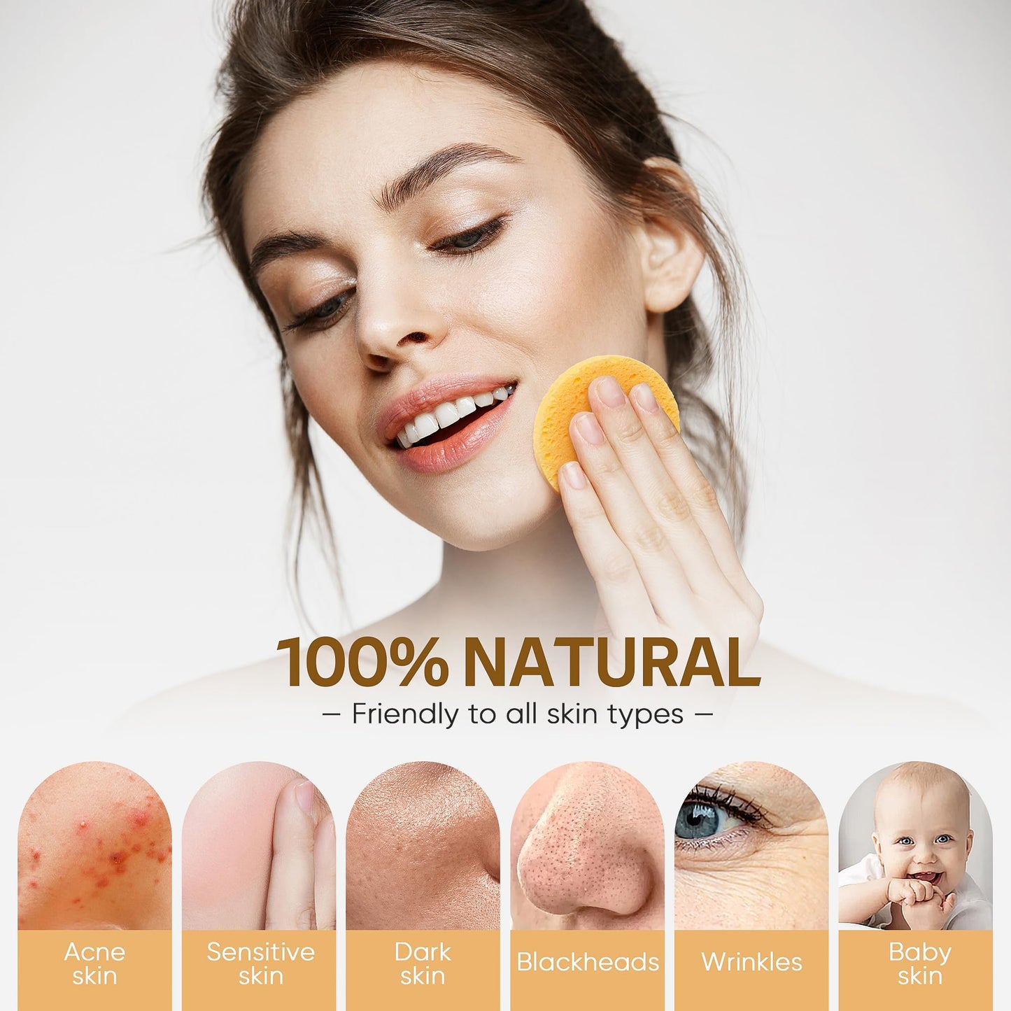 GAINWELL 50-Count Compressed, GAINWELL Cellulose, 100% Natural Cosmetic Spa Sponge for Facial Cleansing, Exfoliating Mask, Makeup Removal Beauty and Personal Care GAINWELL