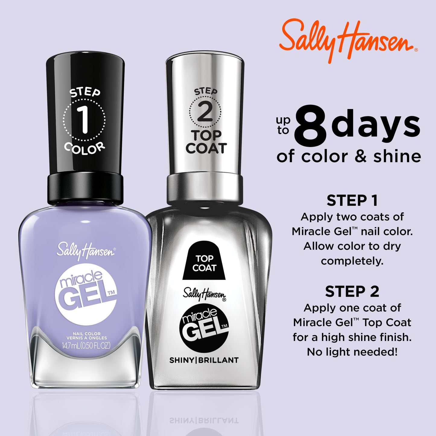 Sally Hansen Miracle Gel Salon Quality Nail Polish | Gel-Like Formula, Two-Step System, No UV Light Needed, Long Lasting | Opaque, Glossy | 601 Crying Beauty & Personal Care Sally Hansen
