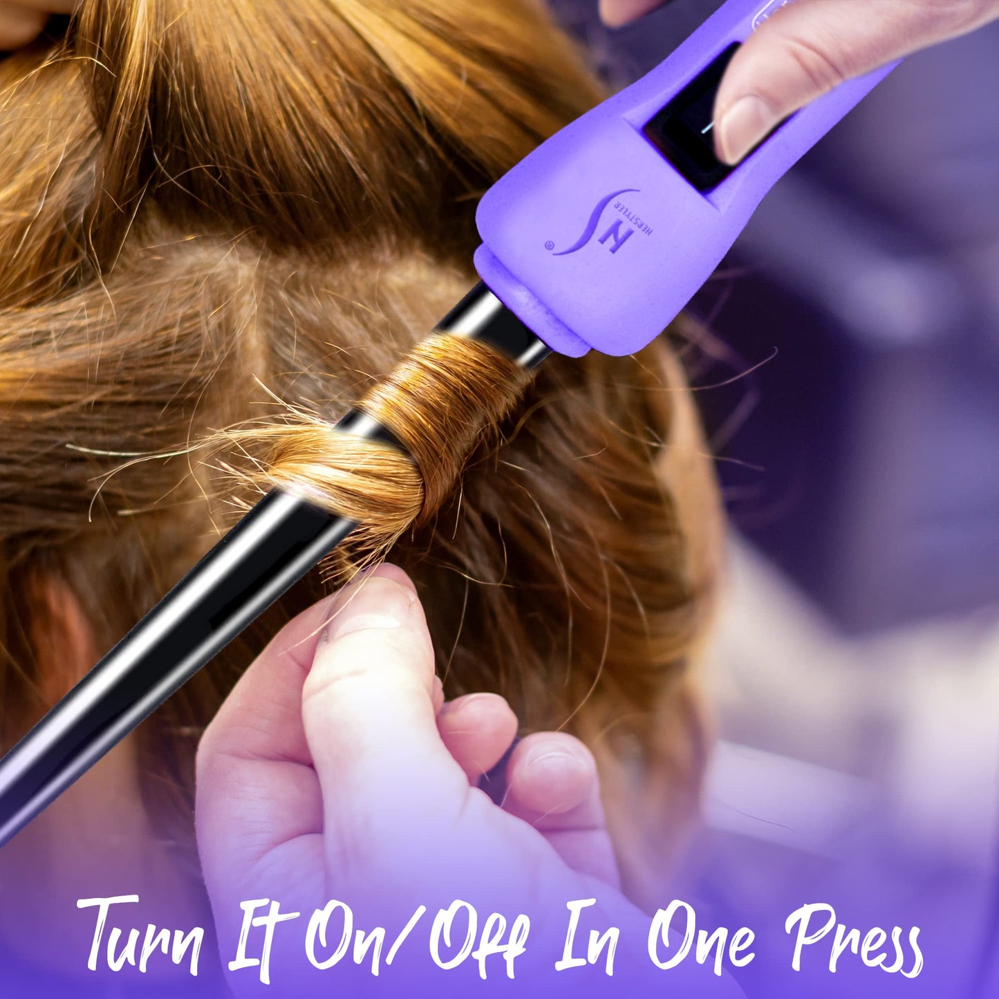 HerStyler Baby Curls Mini Curling Iron, 9mm to 13mm Tapered Barrel, Thin Curling Wand with Dual Voltage, For Crowned Curls, Purple Beauty & Personal Care HerStyler