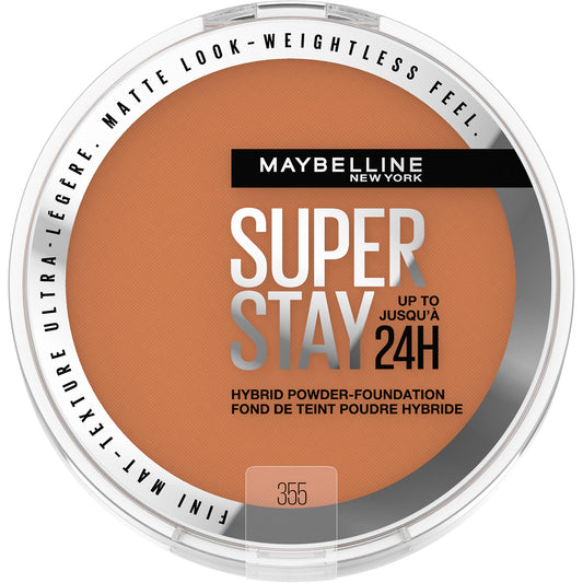 Maybelline Super Stay Up to 24HR Hybrid Powder-Foundation, Medium-to-Full Coverage Makeup, Matte Finish, 355, 1 Count Beauty & Personal Care MAYBELLINE