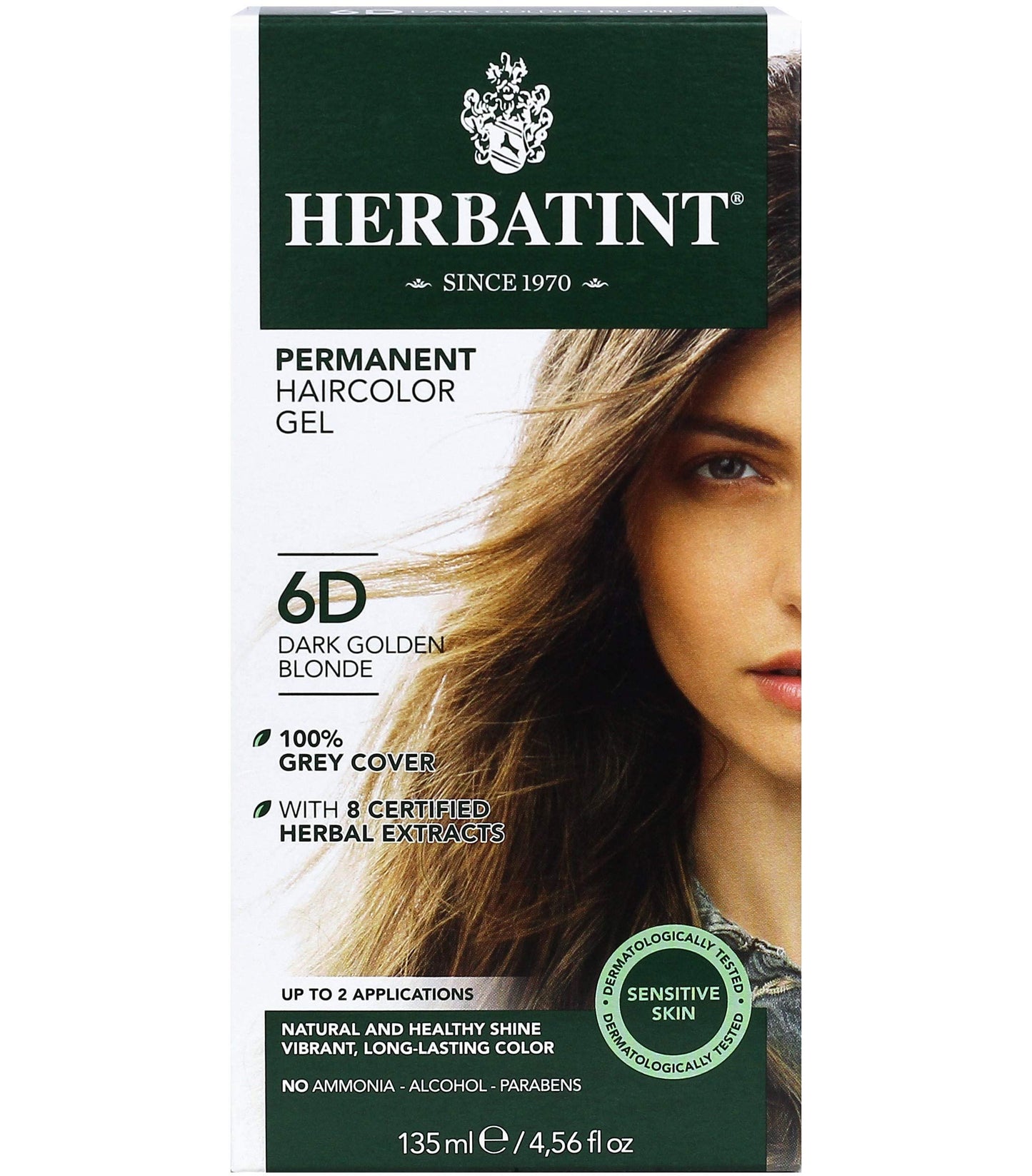 Herbatint Permanent Herbal Haircolour Gel 6D Dark Golden Blonde - 135 mL Beauty & Personal Care Herbatint