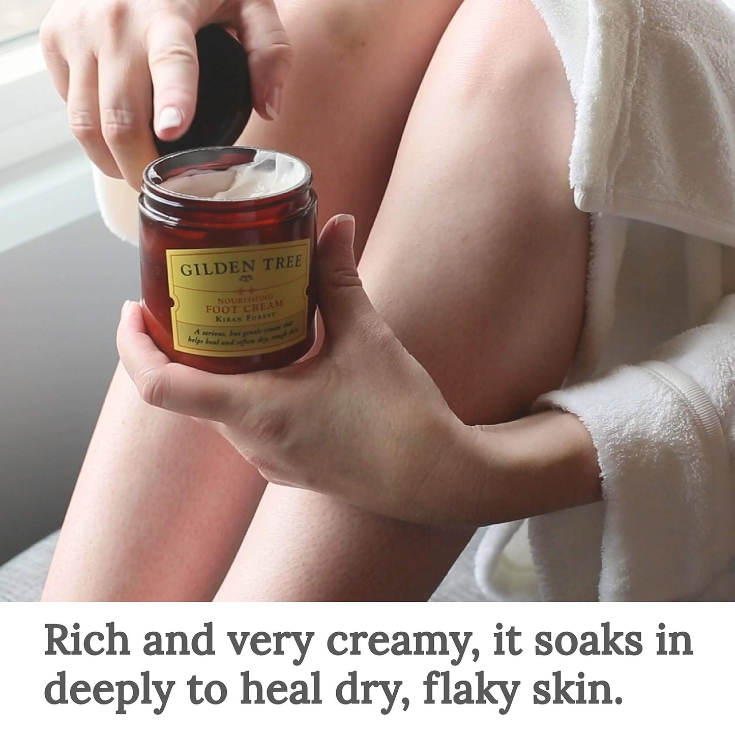 GILDEN TREE Nourishing Foot Cream with Organic Aloe Vera and Shea Butter, 8 ounce jar, Heals Dry Skin, Cracked Heels, Calluses and Softens Rough Beauty & Personal Care GILDEN TREE
