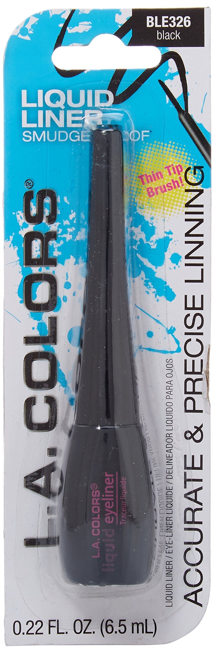 L.A. COLORS Thin Tip Liquid Liner (carded), Black CBLE326 Beauty & Personal Care L.A. COLORS