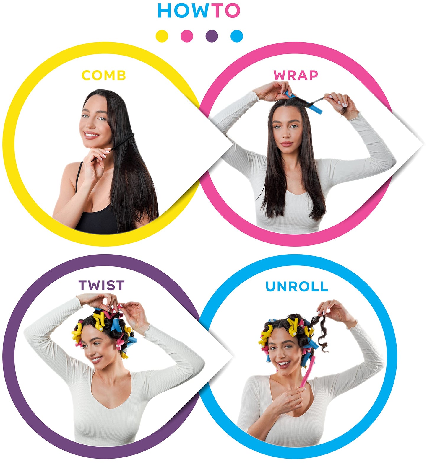 Tifara Beauty Salon Heatless Flexible Hair Rollers Curlers 42-pack 7" Soft Foam Flexi Twist Curling Rods for Short Long Hair Beauty & Personal Care Tifara Beauty