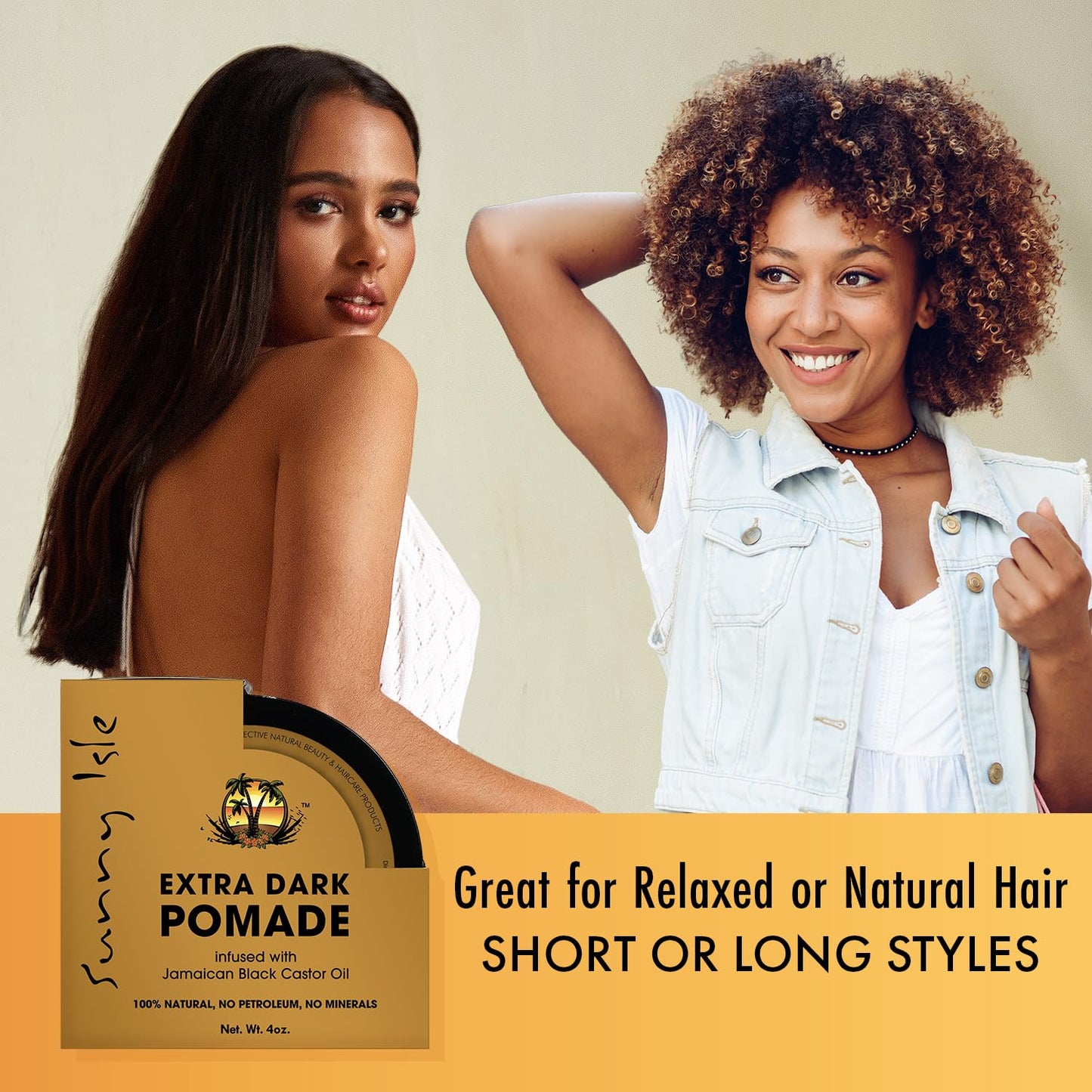Sunny Isle Extra Dark Jamaican Black Castor Oil Hair Food Pomade - Moisturizes, Fights Dandruff, Frizz Control - 4 oz Beauty & Personal Care Sunny Isle