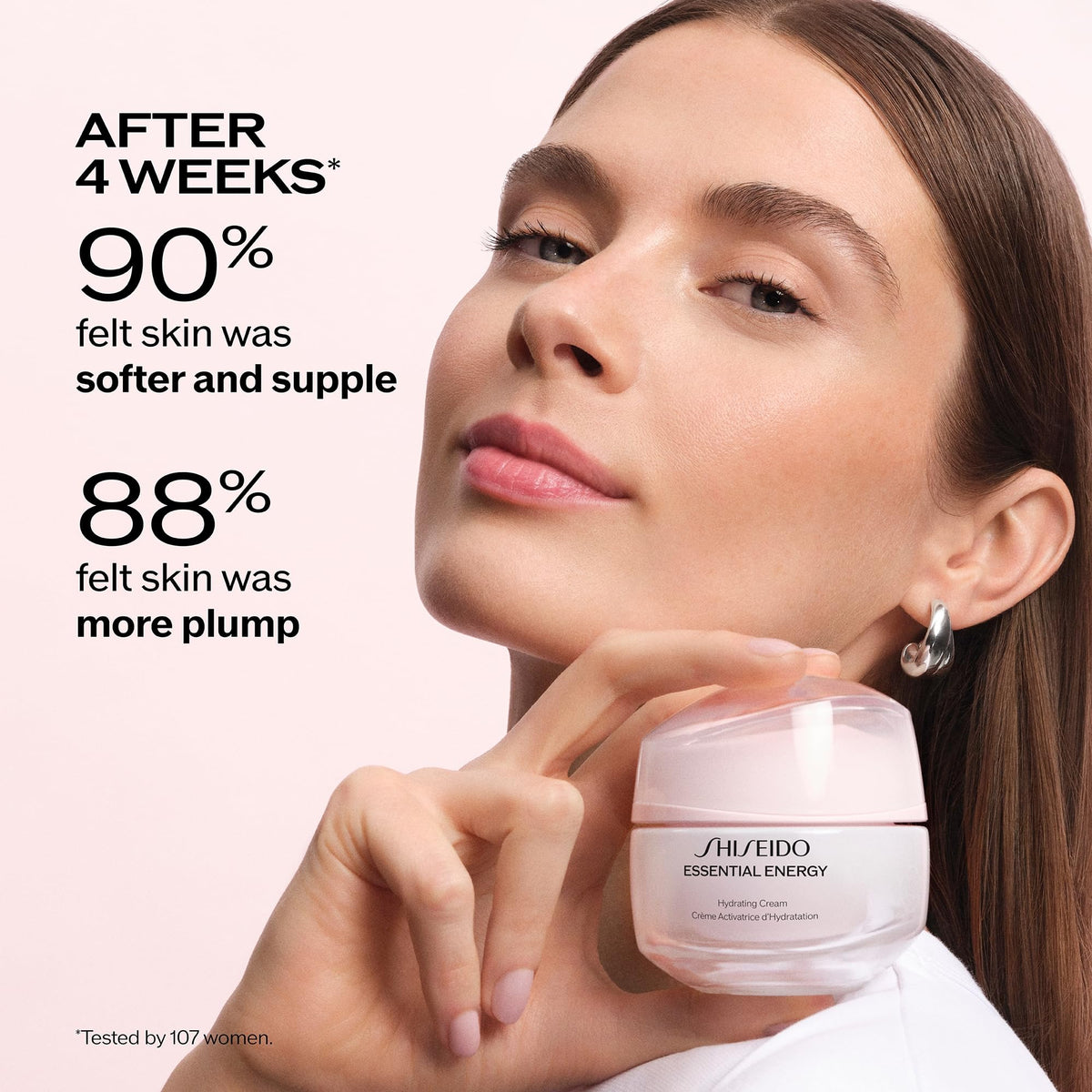Shiseido Essential Energy Hydrating Cream - 50 mL - Visibly Reduces the Look of Pores & Fine Lines - With Hyaluronic Acid - 24-Hour Hydration - Vegan