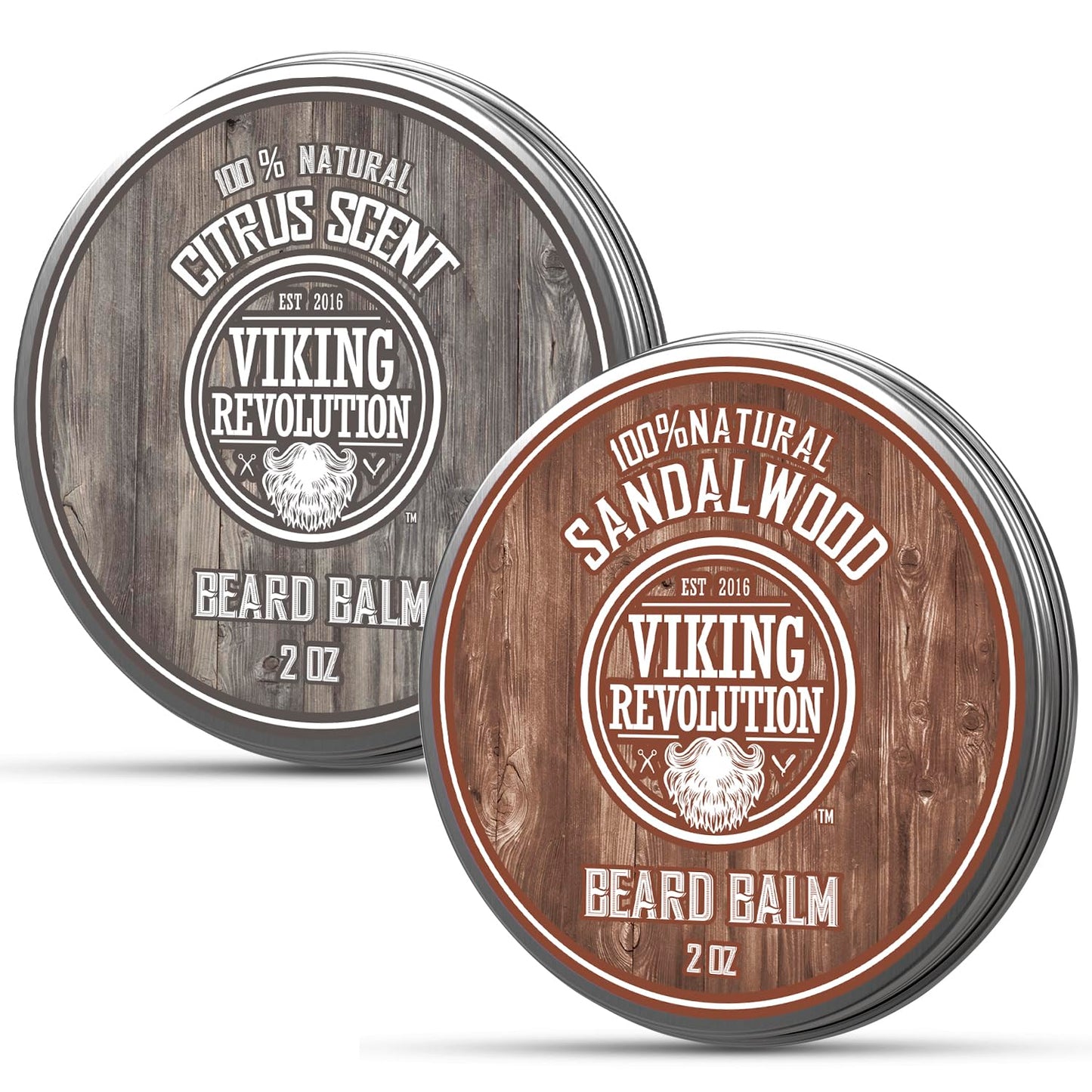 Viking Revolution Citrus and Sandalwood Beard Balm - Butter With Argan Oil, Softener With Jojoba Oil, Moisturizer With Beeswax - Wax for Men Beauty & Personal Care Viking Revolution