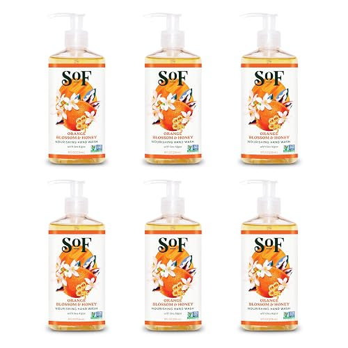 SoF Nourishing Hand Wash - With Moisturizing Sea Algae, Coconut & Olive Oil- Vegan & Non GMO- Free From Phthalates, Sulfates & Parabens- Orange Beauty & Personal Care South Of France