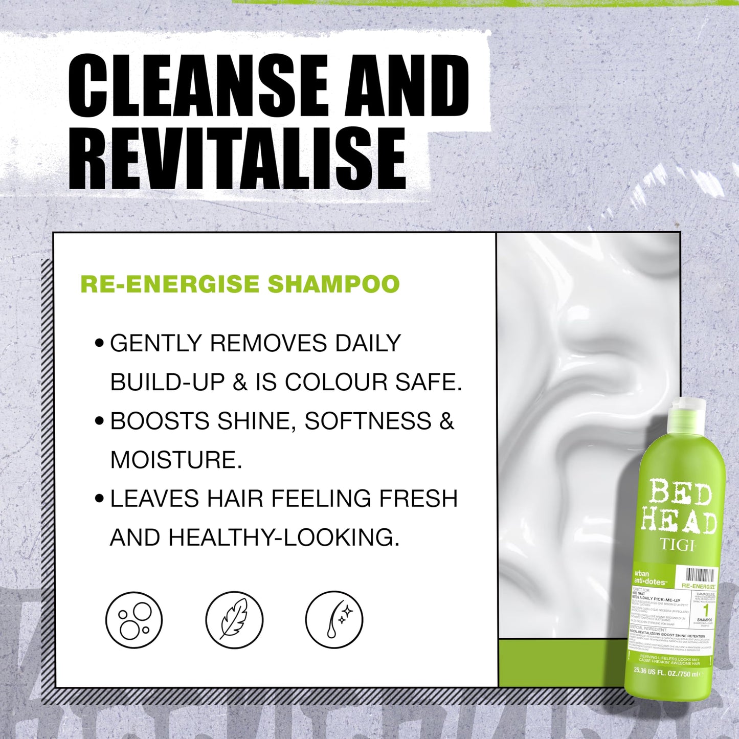 Bed Head by TIGI Urban Antidotes Re-Energize Daily Shampoo and Conditioner Set, 25.36 fl oz Beauty & Personal Care TIGI