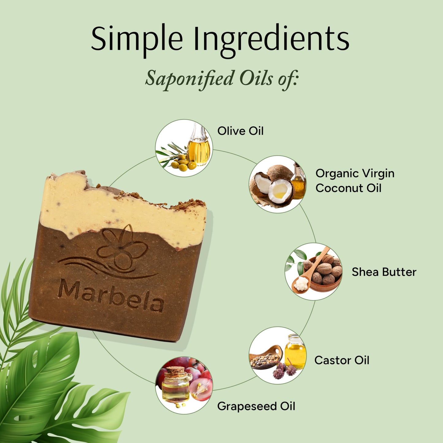 Marbela Cosmetics Yamma Jamma Handmade Soap Bar - Made in USA, Vegan Friendly, Palm Oil Free, Natural Bar Soap - Gentle Face & Body Soap for Daily Beauty & Personal Care Marbela