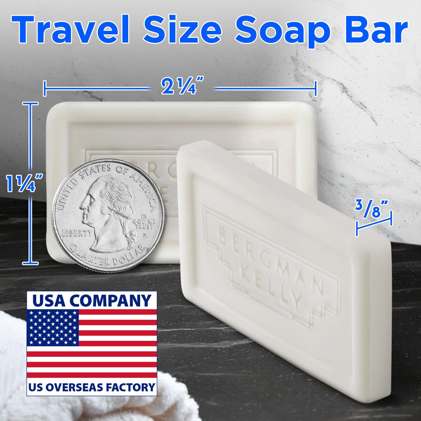 BERGMAN KELLY - Hotel Soap Bars - White Tea, 0.5 oz, 100 PK - Travel Size Luxury Bulk Amenities Bar Soap - Mini Individually Wrapped Rectangular Soap Beauty & Personal Care BERGMAN KELLY