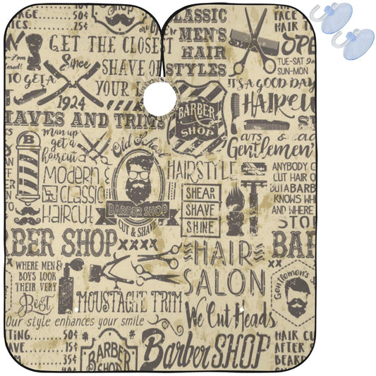 visesunny Vintage Hairdressing Pattern Barber Cape Anti-Static Hair Cutting Cape with Snap Closure Professional Salon Polyester Beard Shaving Bib Beauty and Personal Care visesunny