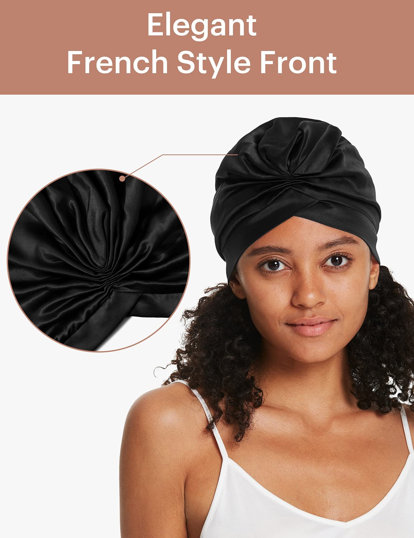 LilySilk Silk Bonnet for Sleeping Womens 100% Mulberry Silk Sleep Cap Hair Wrap for Curly Long Hair Black Beauty and Personal Care LilySilk