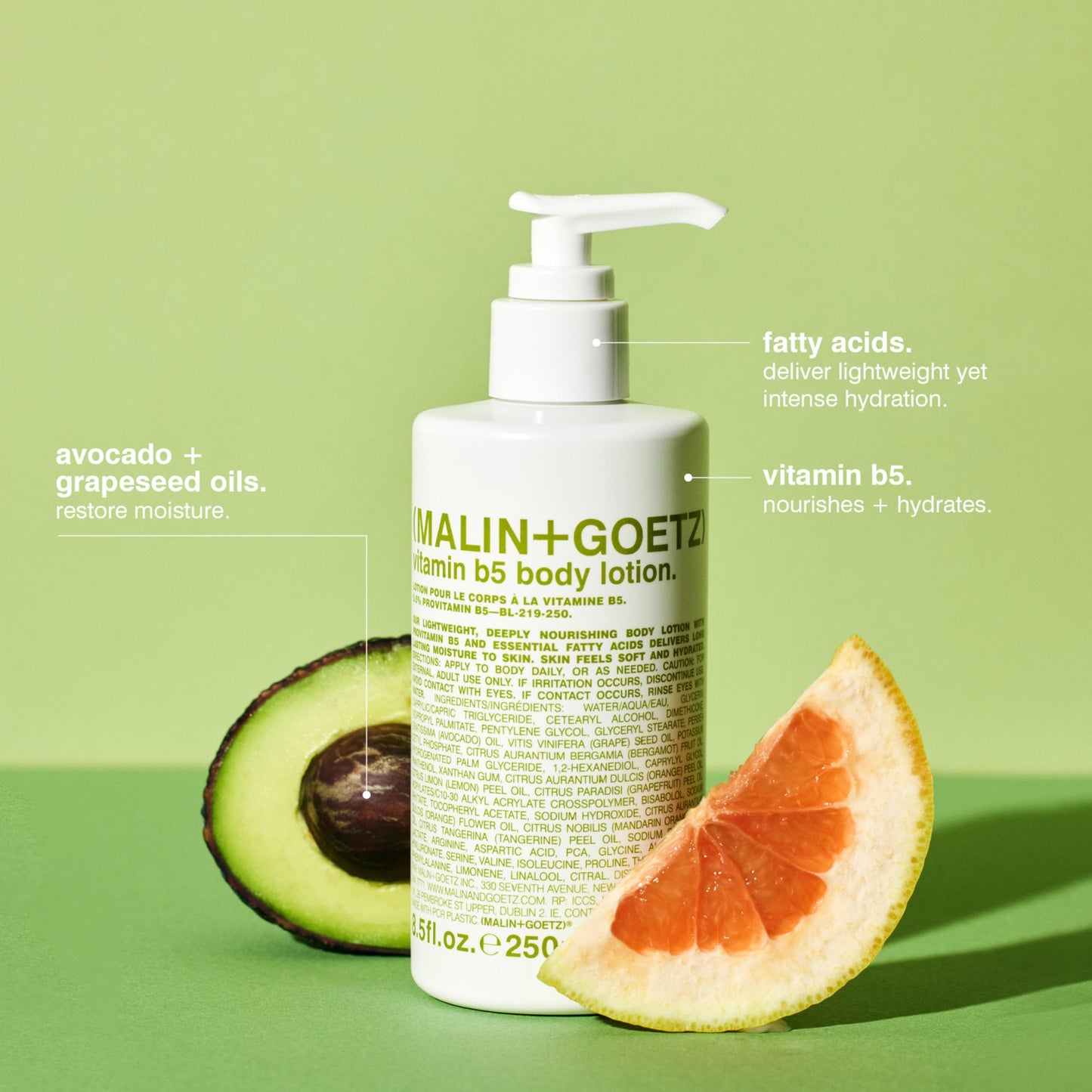MALIN+GOETZ Vitamin B5 Body Lotion, Lightweight Daily Moisturizer with Avocado & Grapeseed Oils, Hydrating, Nourishing, Long-Lasting & Bergamot Beauty & Personal Care MALIN+GOETZ