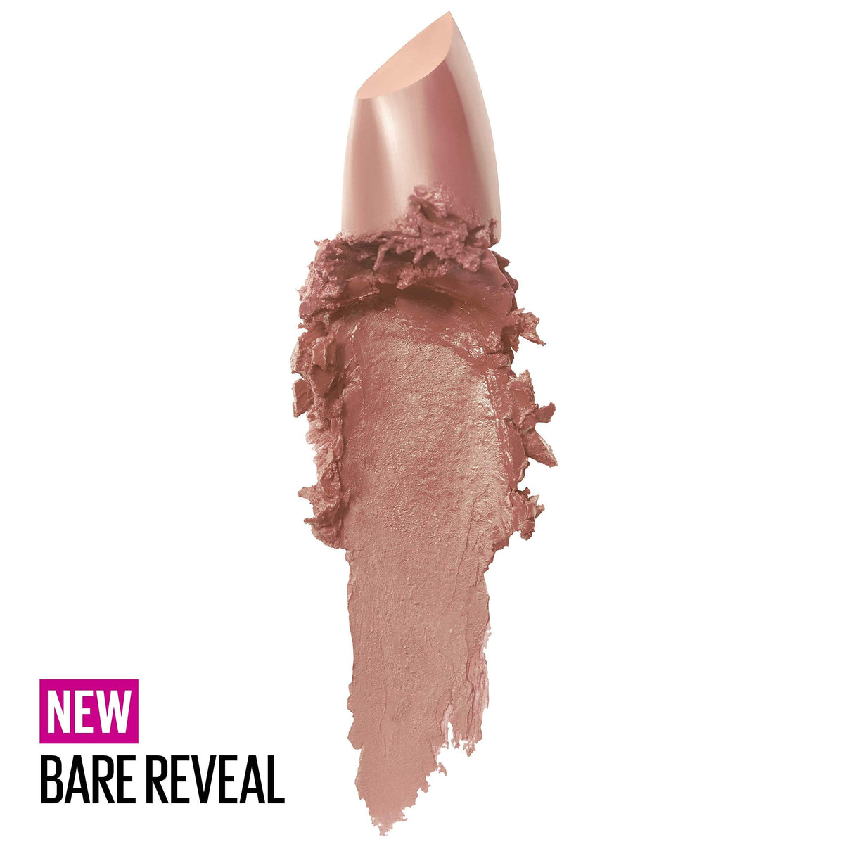 Maybelline Color Sensational Lipstick, Lip Makeup, Cream Finish, Hydrating Lipstick, Nude, Pink, Red, Plum Lip Color, Bare Reveal, 0.15 oz; (Packaging Beauty & Personal Care MAYBELLINE