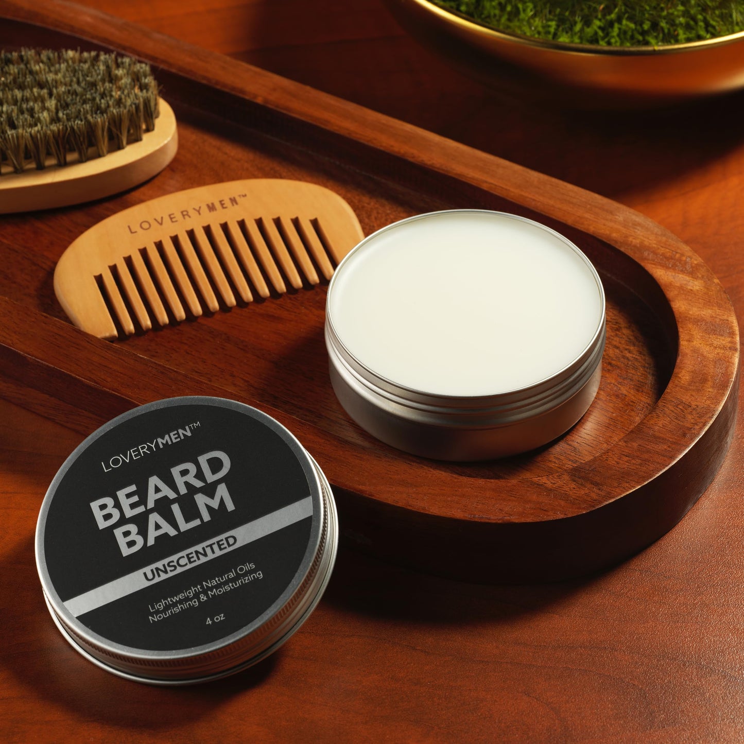 LOVERY Beard Balm for Men, Gift Set in Unscented, Sandalwood, Tobacco Vanilla, Cedar Pine Fragrances, All-Natural Wax, Cream Softener Butter, 4 Pack Beauty and Personal Care LOVERY