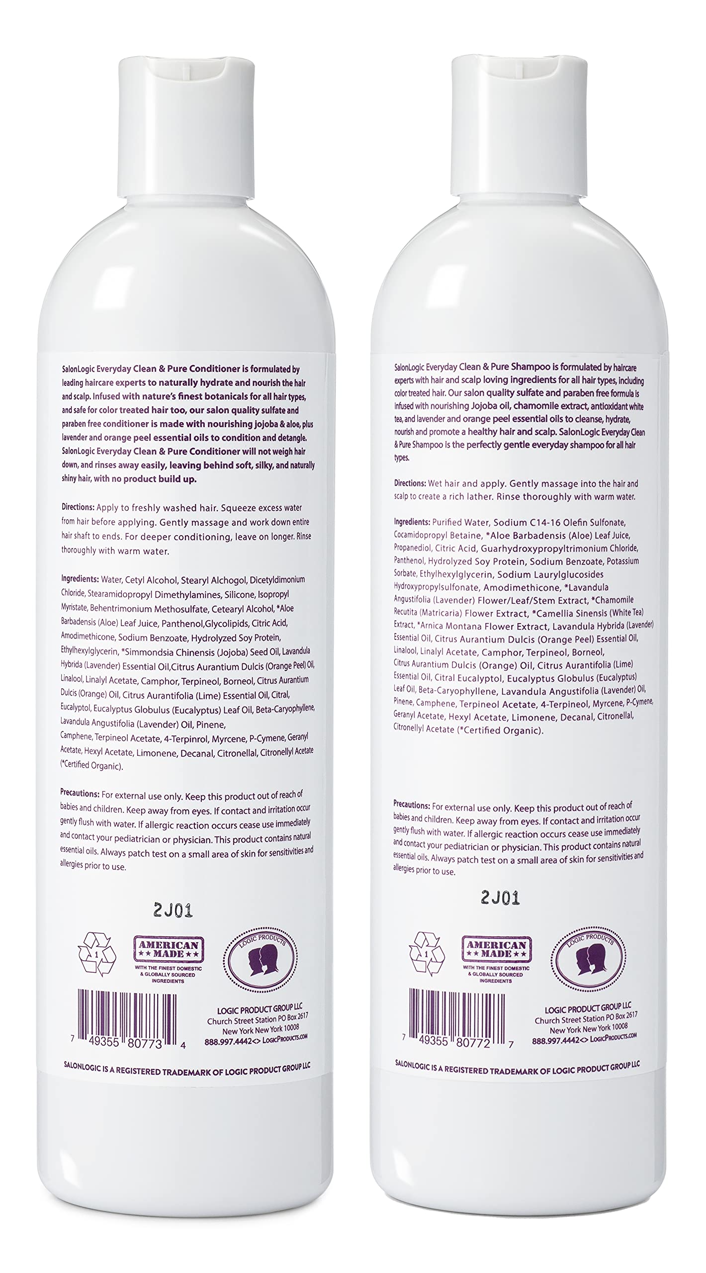 SalonLogic Everyday Clean & Pure Shampoo and Conditioner Set, Lavender - Salon Quality, Keratin treatment, Naturally Scented, Hydrating, Moisturizing Beauty & Personal Care SalonLogic