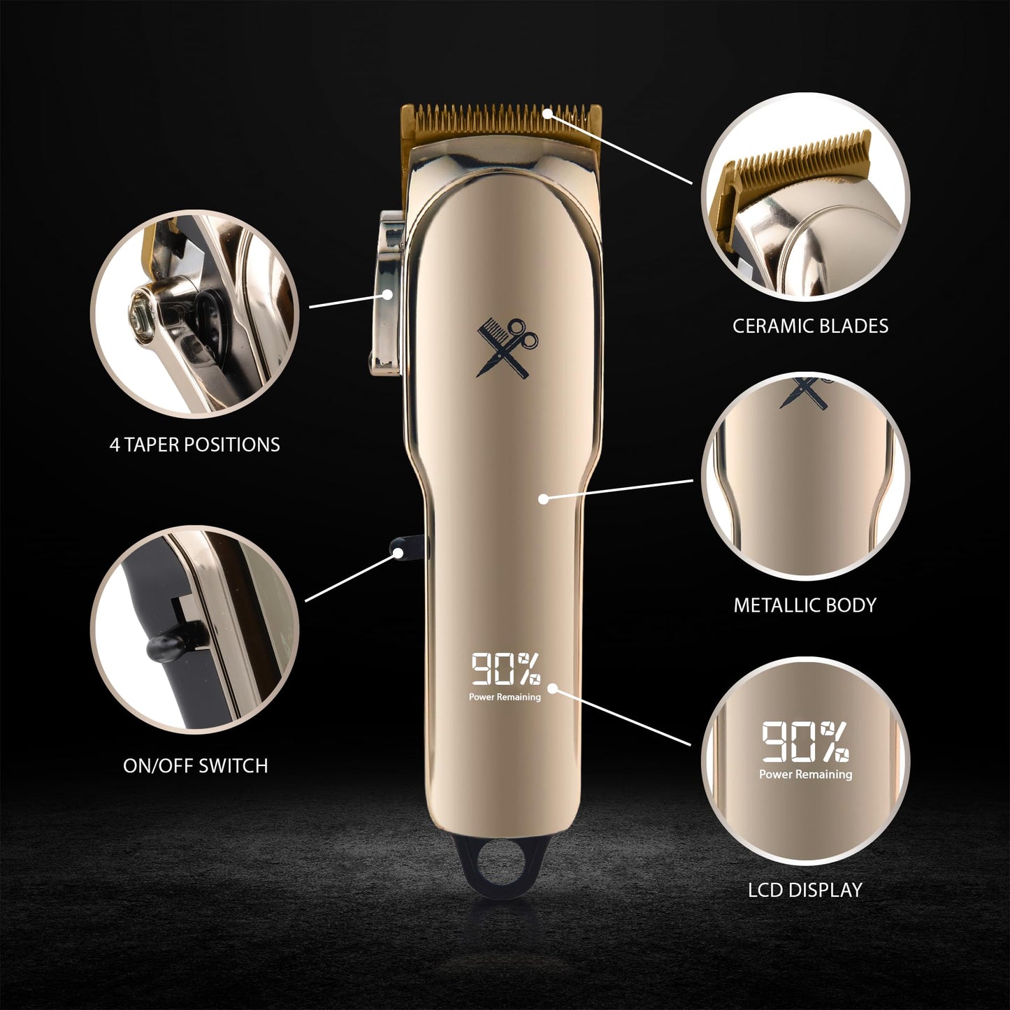 Cutting Edge Hair Clippers, Cordless Rechargeable Hair Clipper for Men & Women, Adjustable Taper, 6 Guide Combs, Hypoallergenic & Heat-Resistant Beauty and Personal Care Cutting Edge