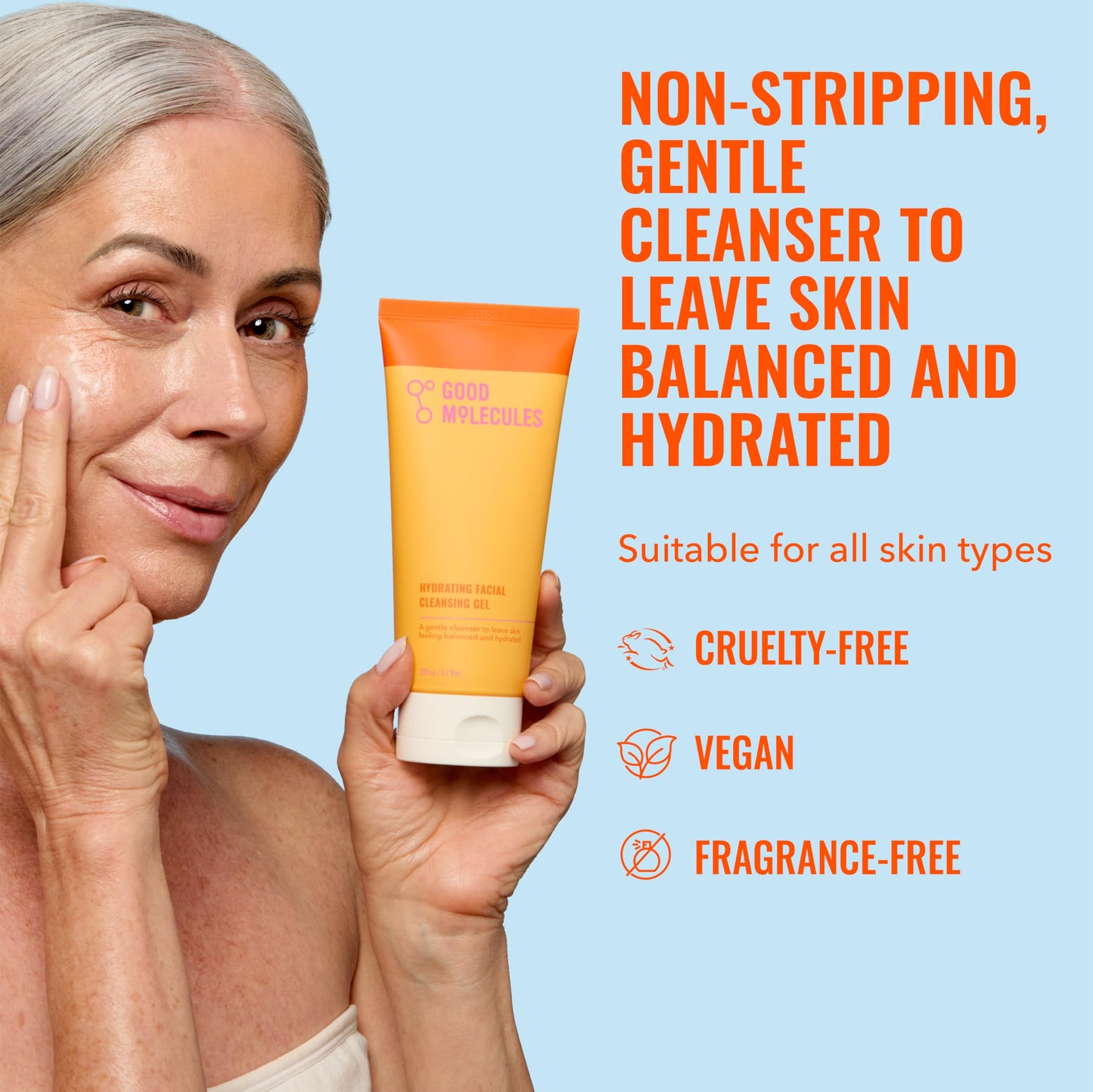 Good Molecules Hydrating Facial Cleansing Gel - Face Wash with Rosewater and Pineapple Extracts to Brighten, Cleanse, and Moisturize - Facial Beauty and Personal Care Good Molecules