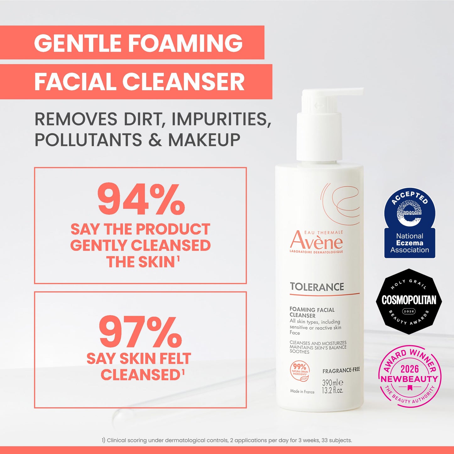 Avène Tolerance Daily Foaming Facial Cleanser Beauty and Personal Care Eau Thermale Avène