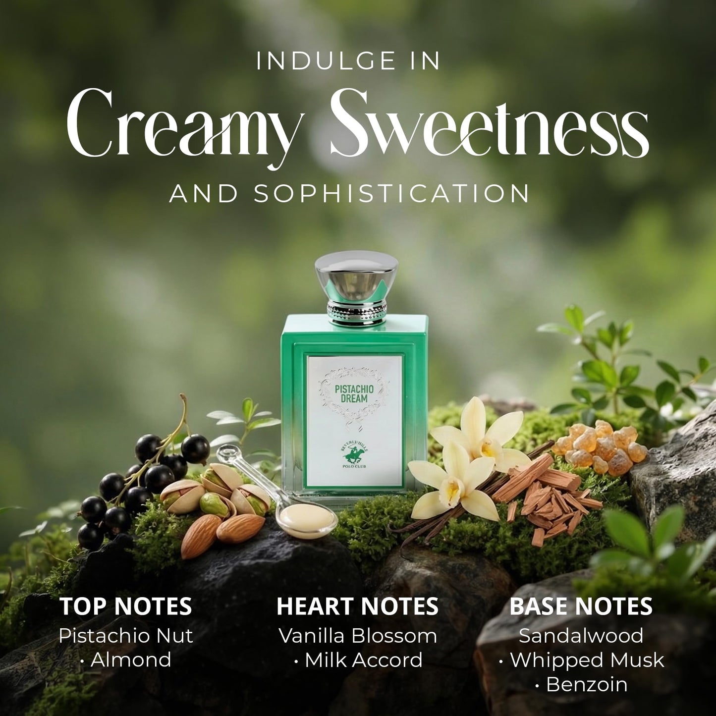 Beverly Hills Polo Club Pistachio Dream Eau de Parfum for Women - Captivating Gourmand Fragrance with Indulgent Pistachio, Sweet Vanilla & Creamy Beauty & Personal Care Beverly Hills Polo Club