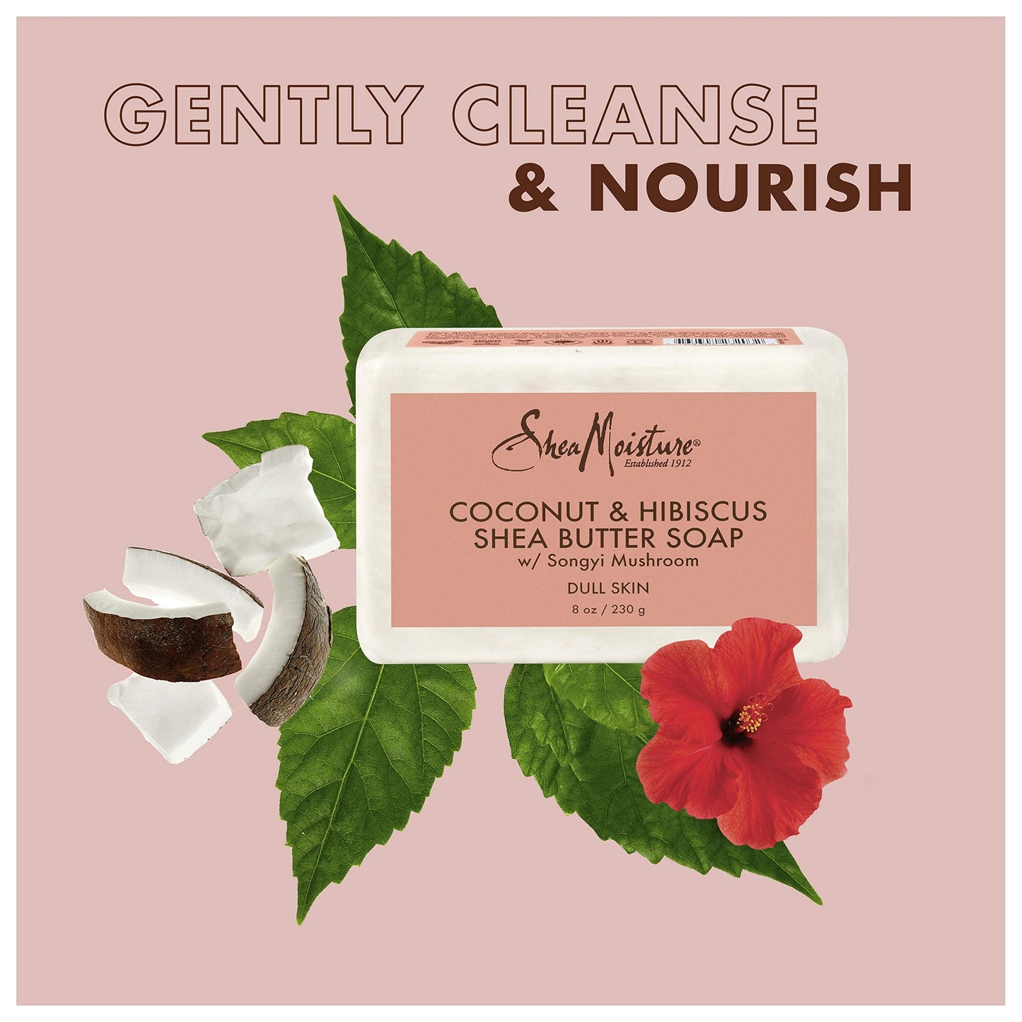 Sheamoisture Bar Soap for Dull, Dry Skin Coconut and Hibiscus Sulfate Free Soap Bar 8 oz Beauty & Personal Care Shea Moisture