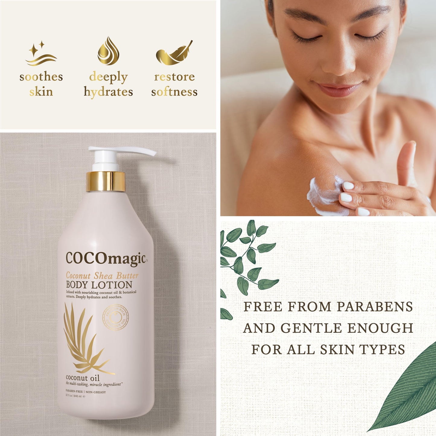 Cocomagic Coconut Shea Butter Body Lotion | Deeply Hydrating & Non-Greasy Moisturizer for Soft, Smooth Skin | Paraben-Free & Gentle for All Skin Types Beauty & Personal Care Cocomagic