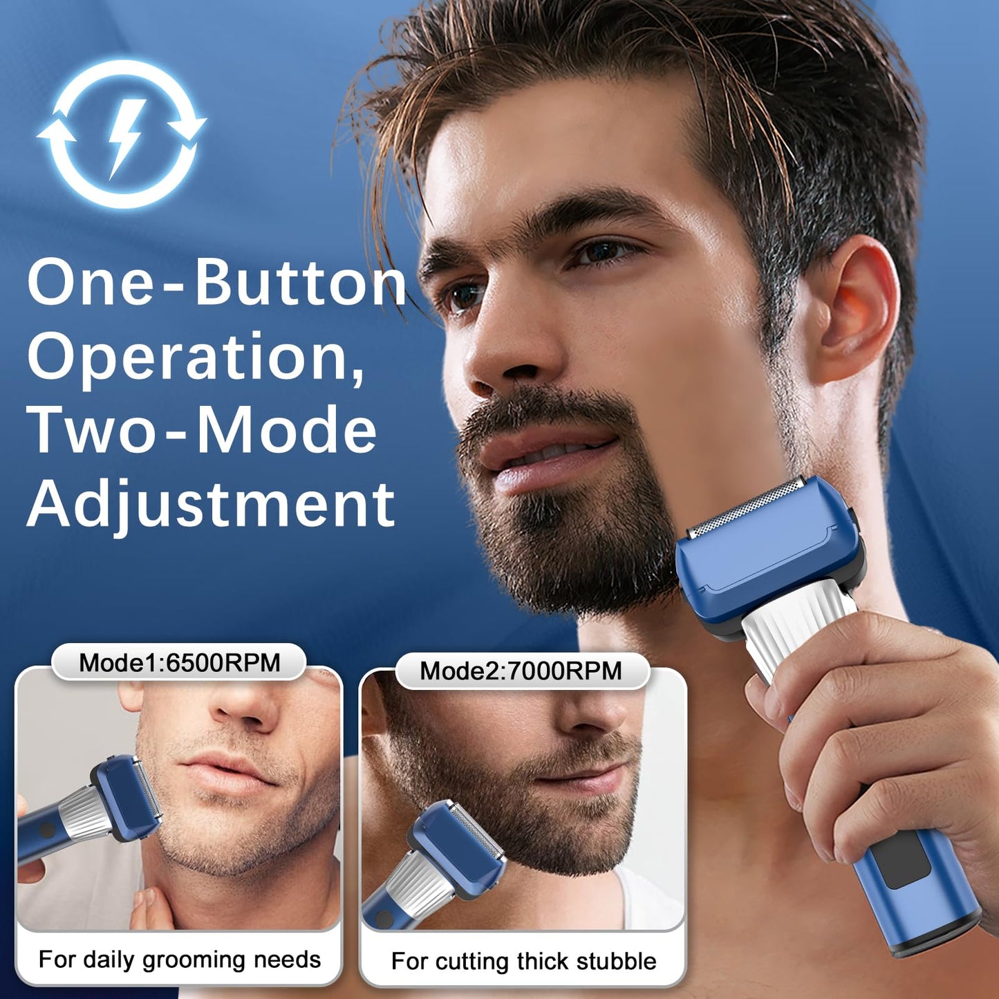 Electric Razor for Men, 2-Speed 5-Blade Electric Shavers for Men Face Cordless Rechargeable, Mens Foil Shaver Shaving Machine Wet Dry Men's Travel Beauty and Personal Care QULEM