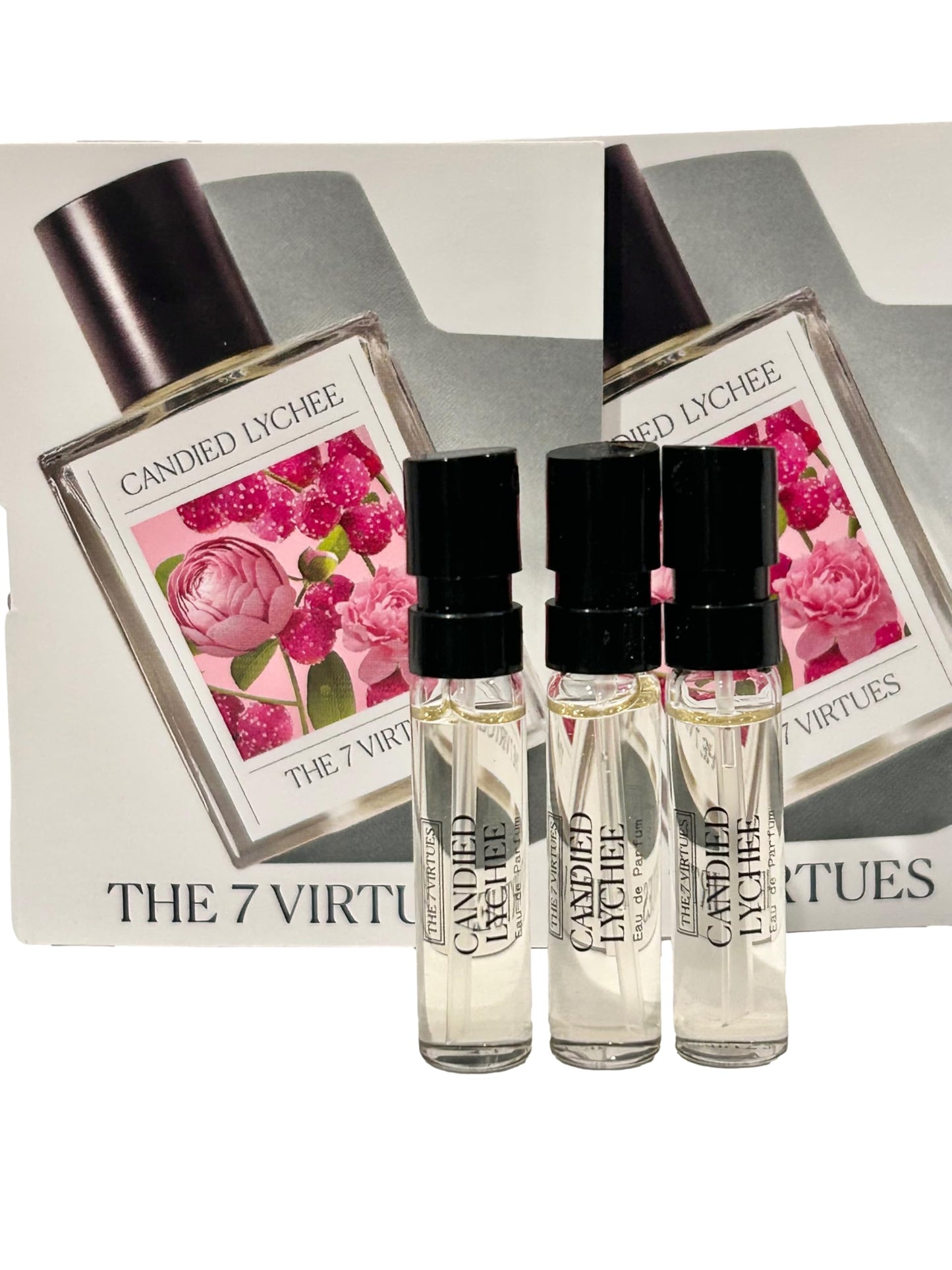 The 7 virtues CANDIED LYCHEE Sample Perfume Women Pour Femme EDP Spray 1.7 ml oz - set of 3 (0874) Beauty & Personal Care The 7 virtues