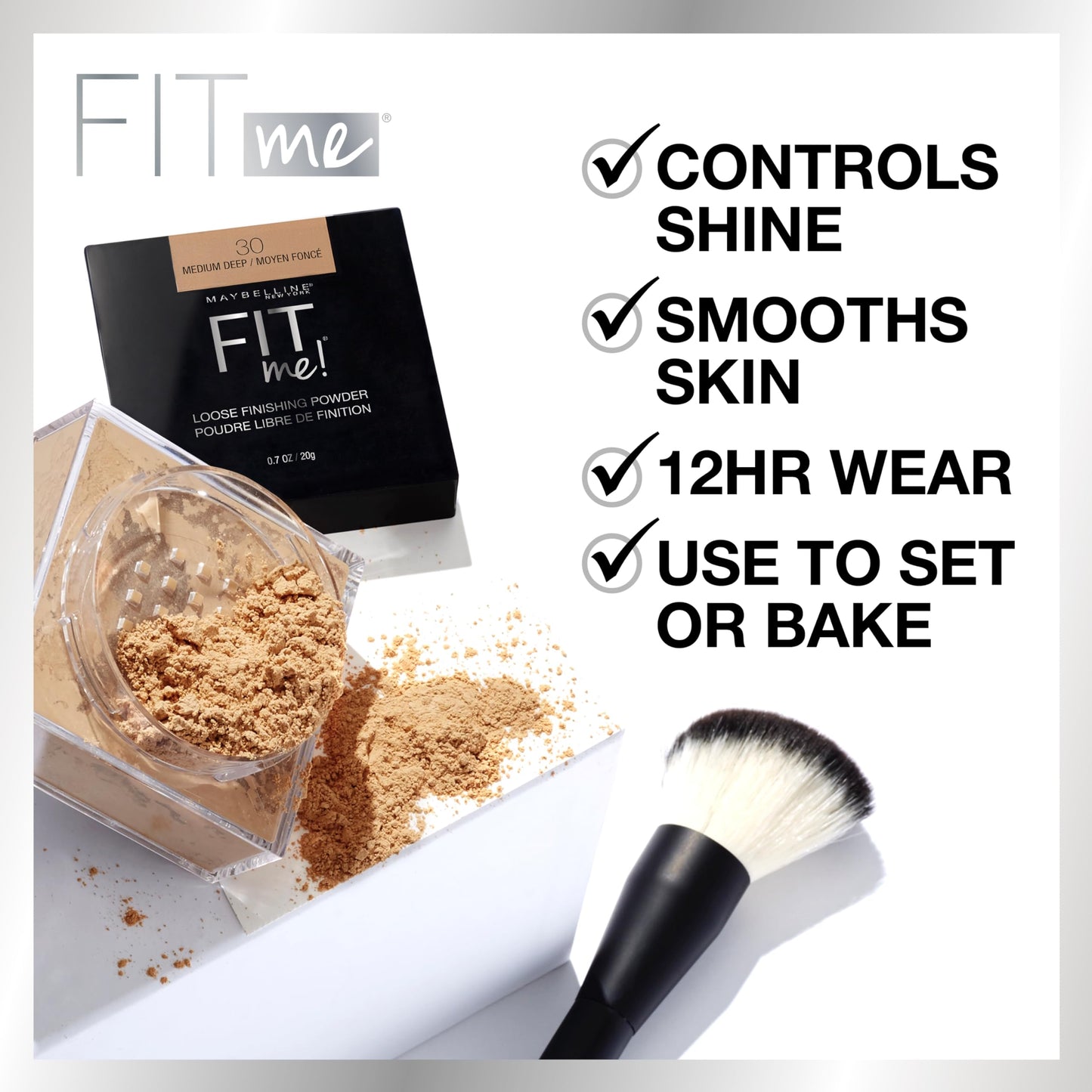 Maybelline Fit Me Loose Setting Powder, Face Powder and Finishing Makeup, Light, 1 Count Beauty & Personal Care MAYBELLINE