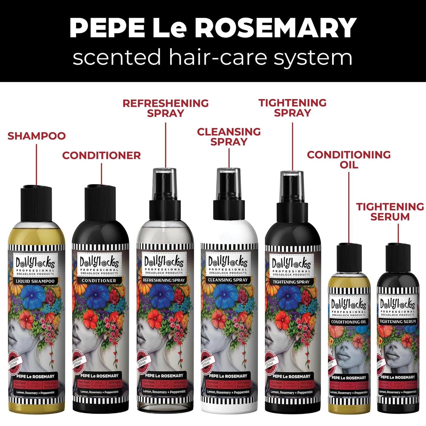 Dollylocks Texture Serum | No Flake Frizz-free Styling | Plant-Based Residue-Free Vegan | Locs, Curls, Braids, Dreadlocks | Rosemary Peppermint Lemon Beauty & Personal Care Dollylocks