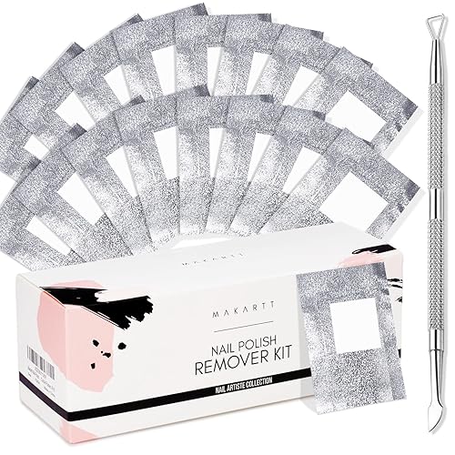 Makartt Nail Polish Remover Set - 200 pcs Foil Nail Wraps with Cuticle Pusher, Soak Off Foils for Gel Remover with Lint-Free Larger Cotton Pads Beauty & Personal Care Makartt
