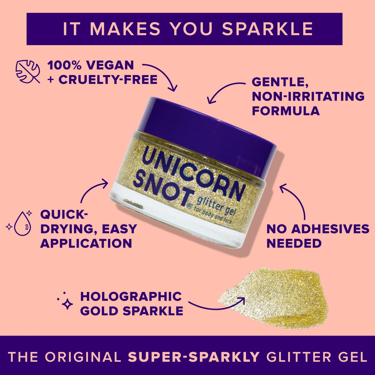 UNICORN SNOT Holographic Face Glitter & Body Glitter Gel | Holiday Glitter Makeup: Stocking Stuffers & Christmas Gift | Hair Glitter, Vegan & Cruelty Beauty & Personal Care UNICORN SNOT