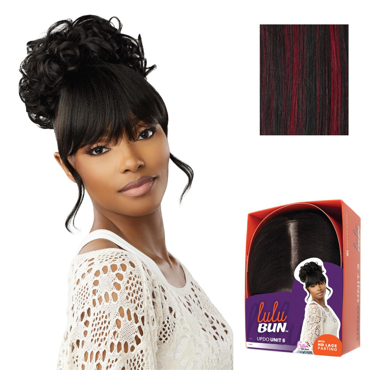 Sensationnel Lulu Bun Updo Hairextensions-Unit 6,F1B/BG