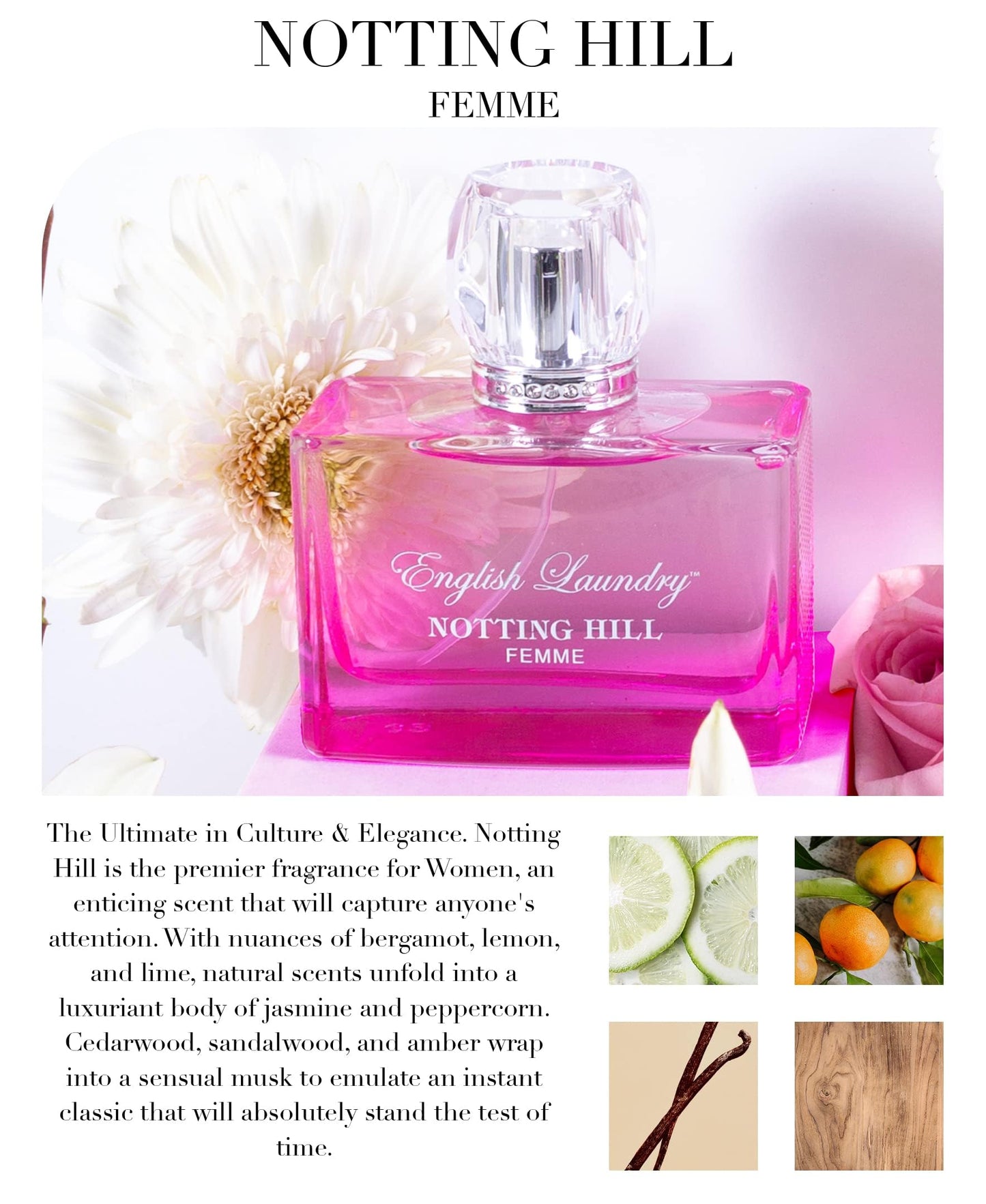 English Laundry Notting Hill Femme Eau de Parfum Spray, 3.4 Fl Oz Beauty & Personal Care English Laundry