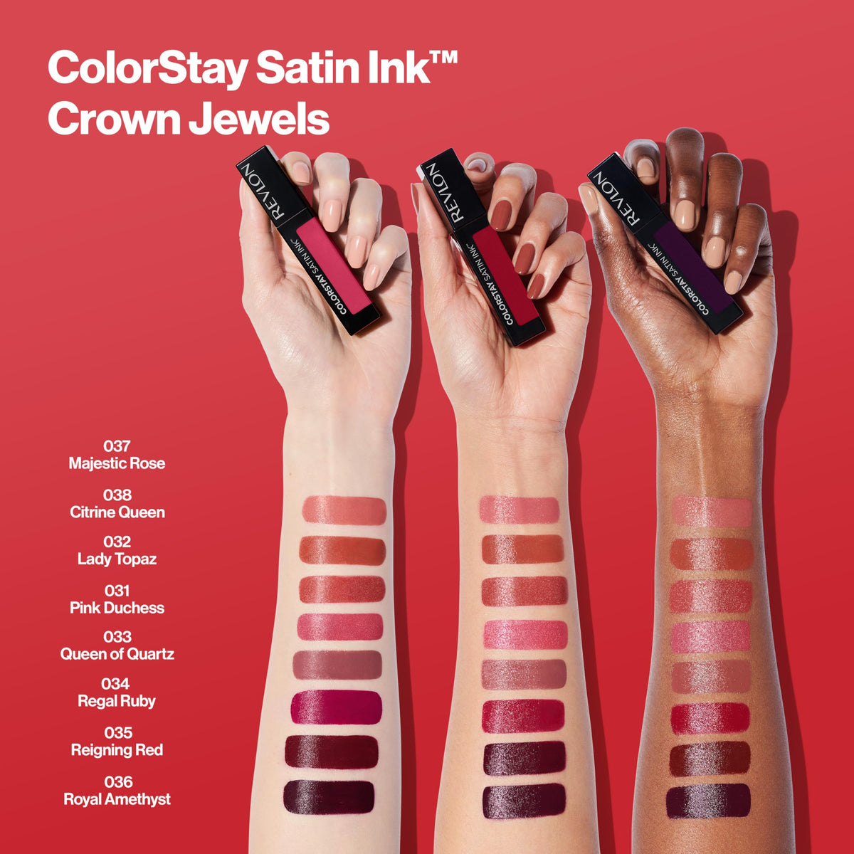 REVLON ColorStay Satin Ink Crown Jewels Liquid Lipstick, Longlasting & Waterproof Lipcolor, Moisturizing Creamy Formula Infused with Black Currant Beauty & Personal Care REVLON