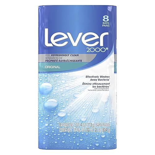 Lever 2000 Bar Soap Refreshing Body Soap and Facial Cleanser Original Effectively Washes Away Bacteria 4 oz 8 Bars Beauty & Personal Care Lever 2000