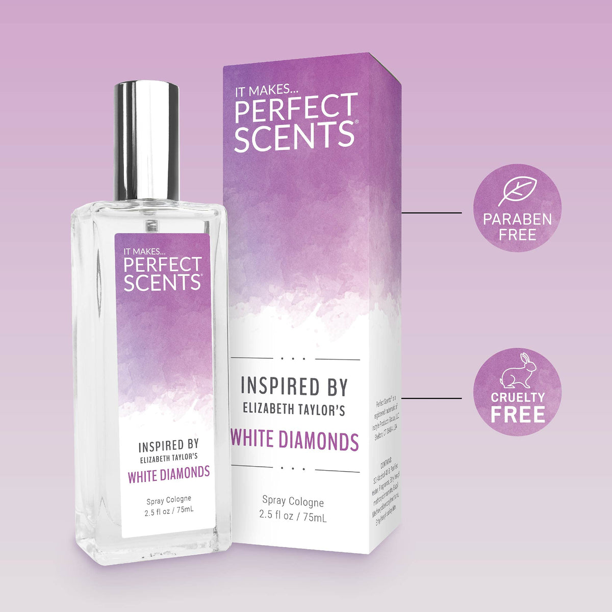 Perfect Scents Fragrances Inspired by Elizabeth Taylor's White Diamonds Women’s Eau de Toilette Paraben Free Never Tested on Animals 2.5 Fluid Ounces Beauty & Personal Care Perfect Scents
