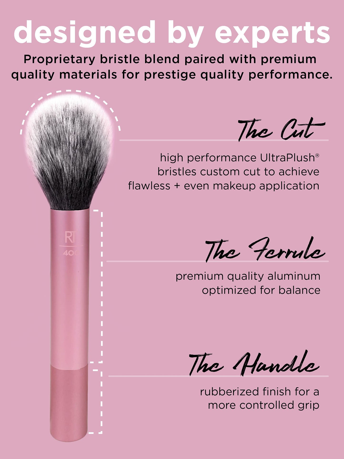 Real Techniques Travel Essentials Makeup Brush Kit, Makeup Brushes, Perfect For On The Go, Multicolored, Vegan Synthetic Makeup Brush Bristles, 4 Beauty & Personal Care Real Techniques