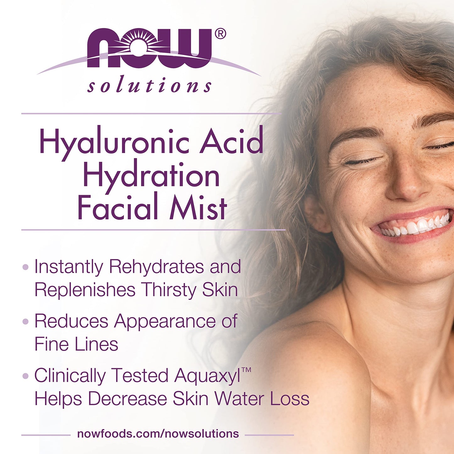 NOW Foods Solutions, Hyaluronic Acid Hydration Facial Mist with Aloe Vera and Cucumber Extracts, 4-Ounce Beauty & Personal Care NOW Foods