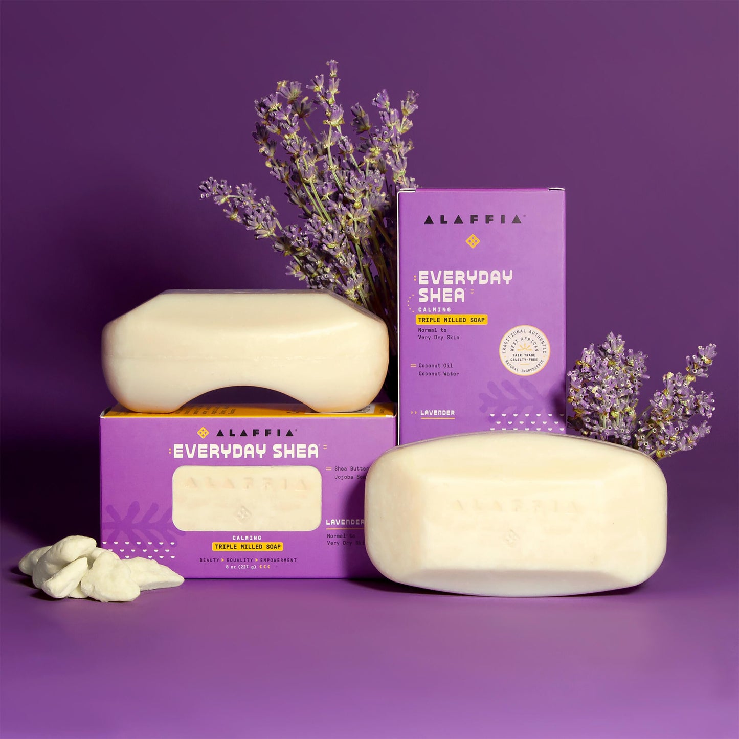 Alaffia Bar Soap, Lavender 2-Pack - Handcrafted, Triple-Milled, Long-Lasting Everyday Shea Butter Soap, 8 Oz Each Beauty & Personal Care Alaffia