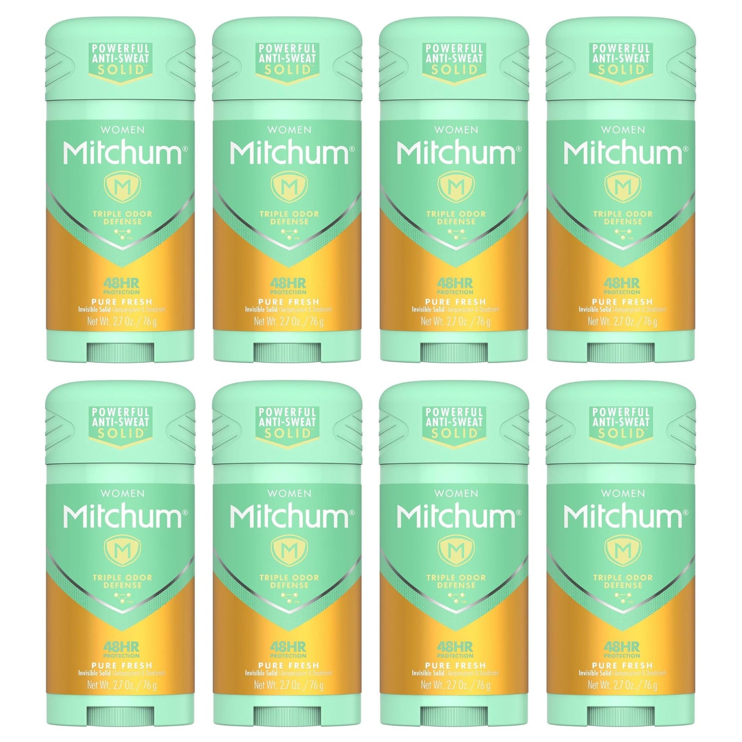Mitchum Women Triple Odor Defense Invisible Solid 48HR Antiperspirant & Deodorant, Pure Fresh, 2.7 OZ - 8 Pack Beauty and Personal Care Mitchum