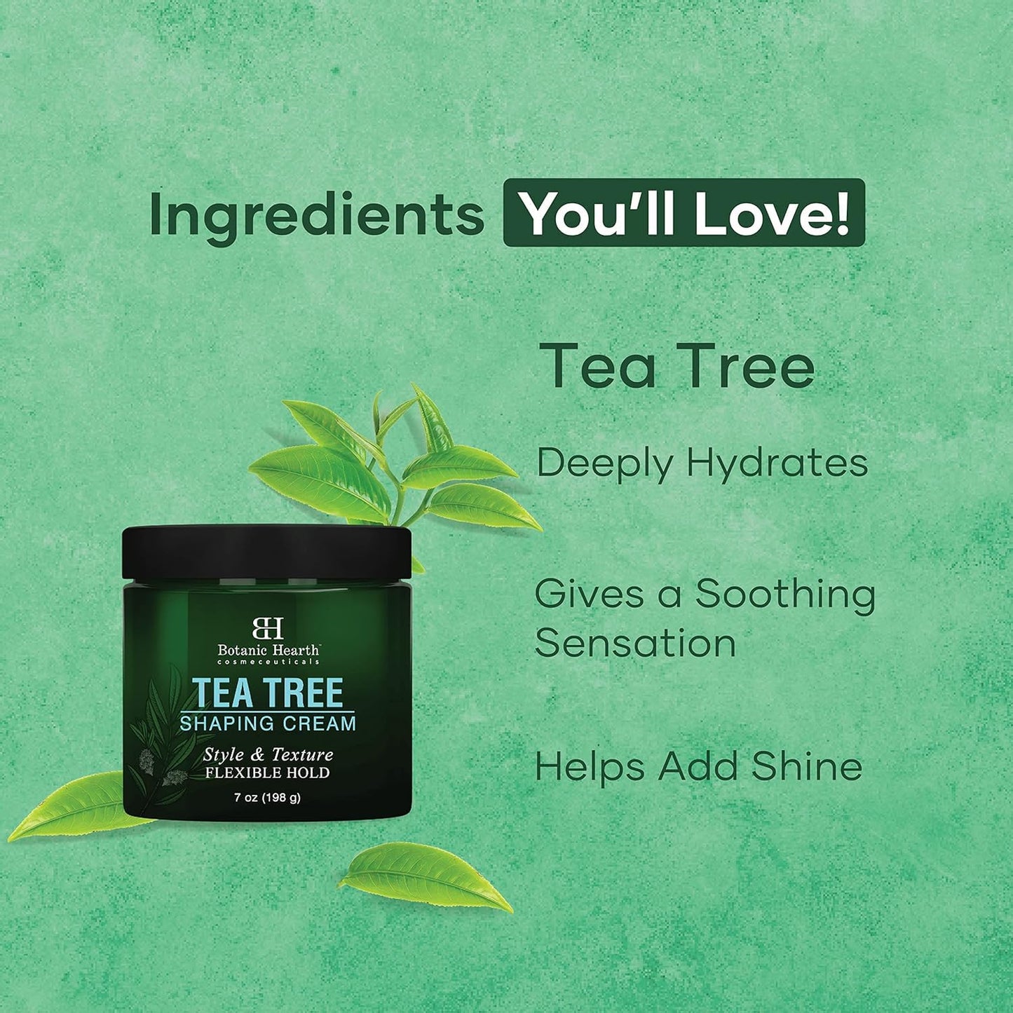 Botanic Hearth Tea Tree Shaping Cream, Hair Styling Cream with Collagen & Biotin | Style & Texture, Strong & Flexible Hold, for All Hair Types | Men Beauty & Personal Care Botanic Hearth