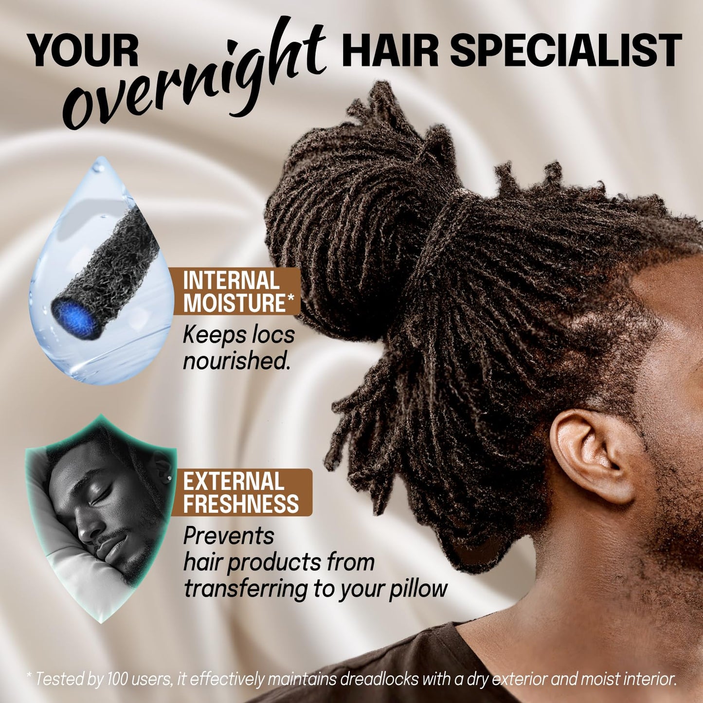 Large Satin Bonnet for Men Sleeping: Loc Cap Dreadlocks for Curly Braids Wave, Silky for Frizzy Hair Smooth, Adjustable No Slip Grey Beauty and Personal Care Fittia