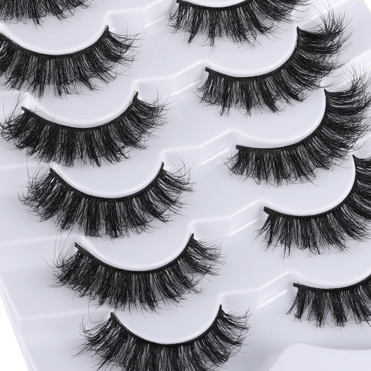 Mebver 8D Fluffy Wispy Lashes False Eyelashes Cat Eye Lashes Faux Mink Lashes Natural Look That Look Like Extensions Pestañas Postizas D Curl Lash Beauty & Personal Care Mebver