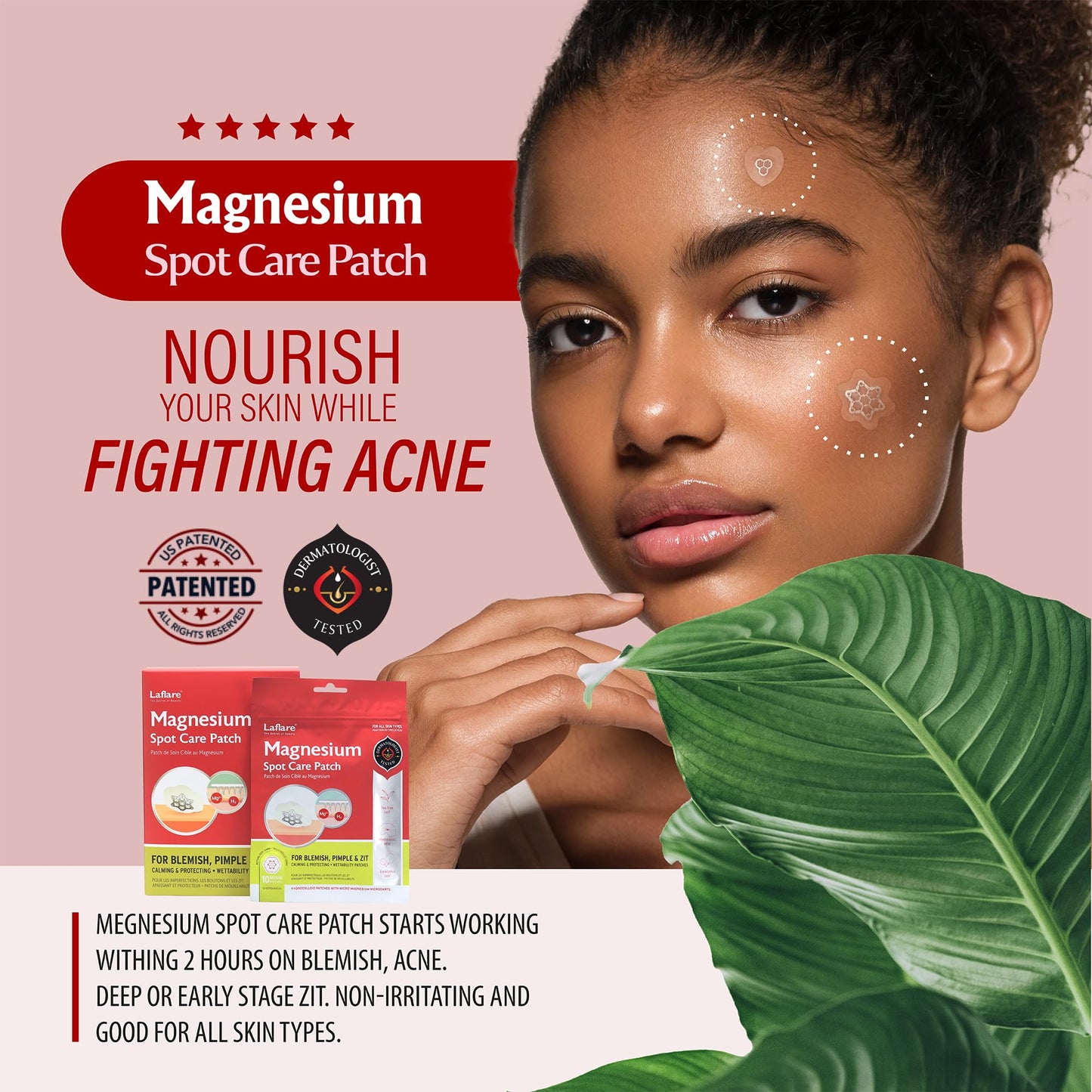 Laflare FreeGo Magnesium Pimple Patches for Face. Blemish.Zit & Dark Spots from Post-Blemish, Pimple .Zit. Self Dissolving,Hydrocolloid, Tee Tree oil Beauty & Personal Care Laflare