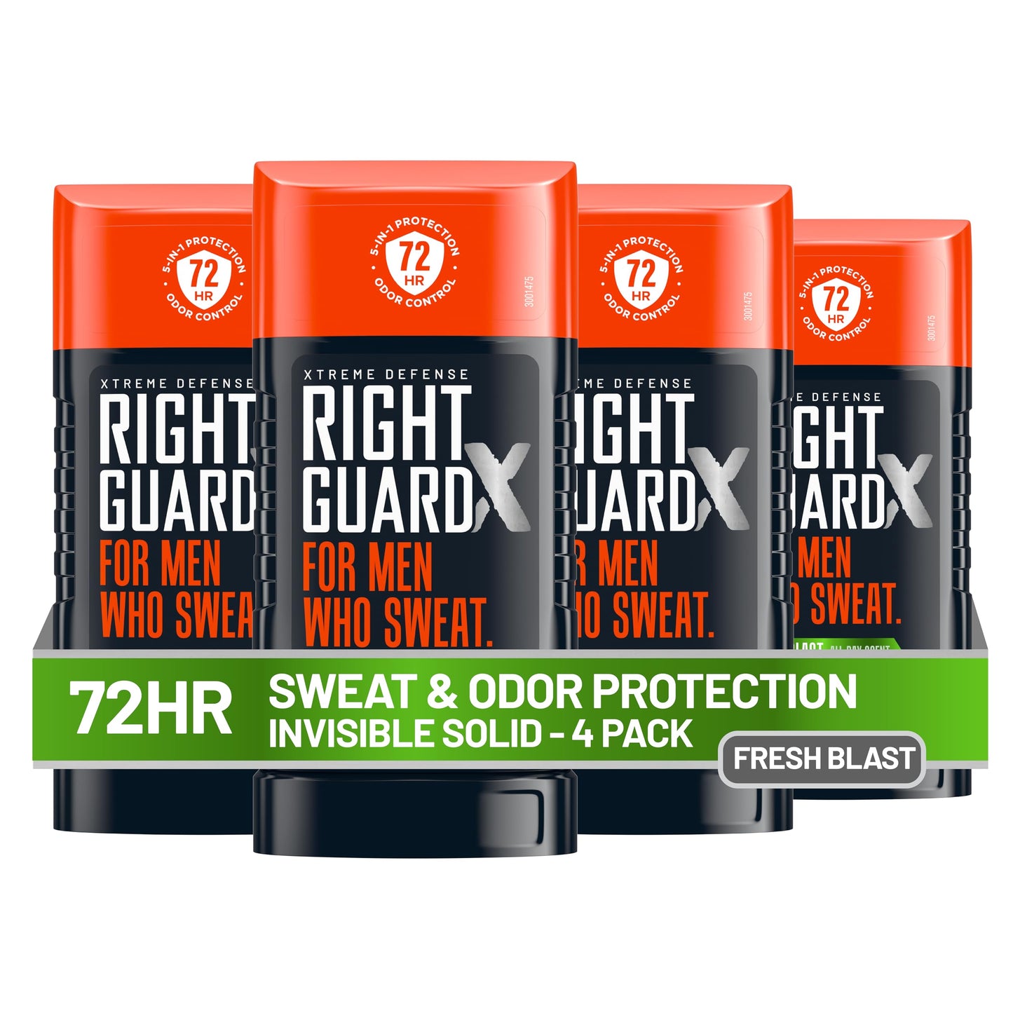 Right Guard Xtreme Defense Invisible Solid Antiperspirant Deodorant, Fresh Blast Scent - 5-in-1 Deodorant Men Can Trust, 72-Hour Odor Control, 2.6 oz Beauty and Personal Care Right Guard