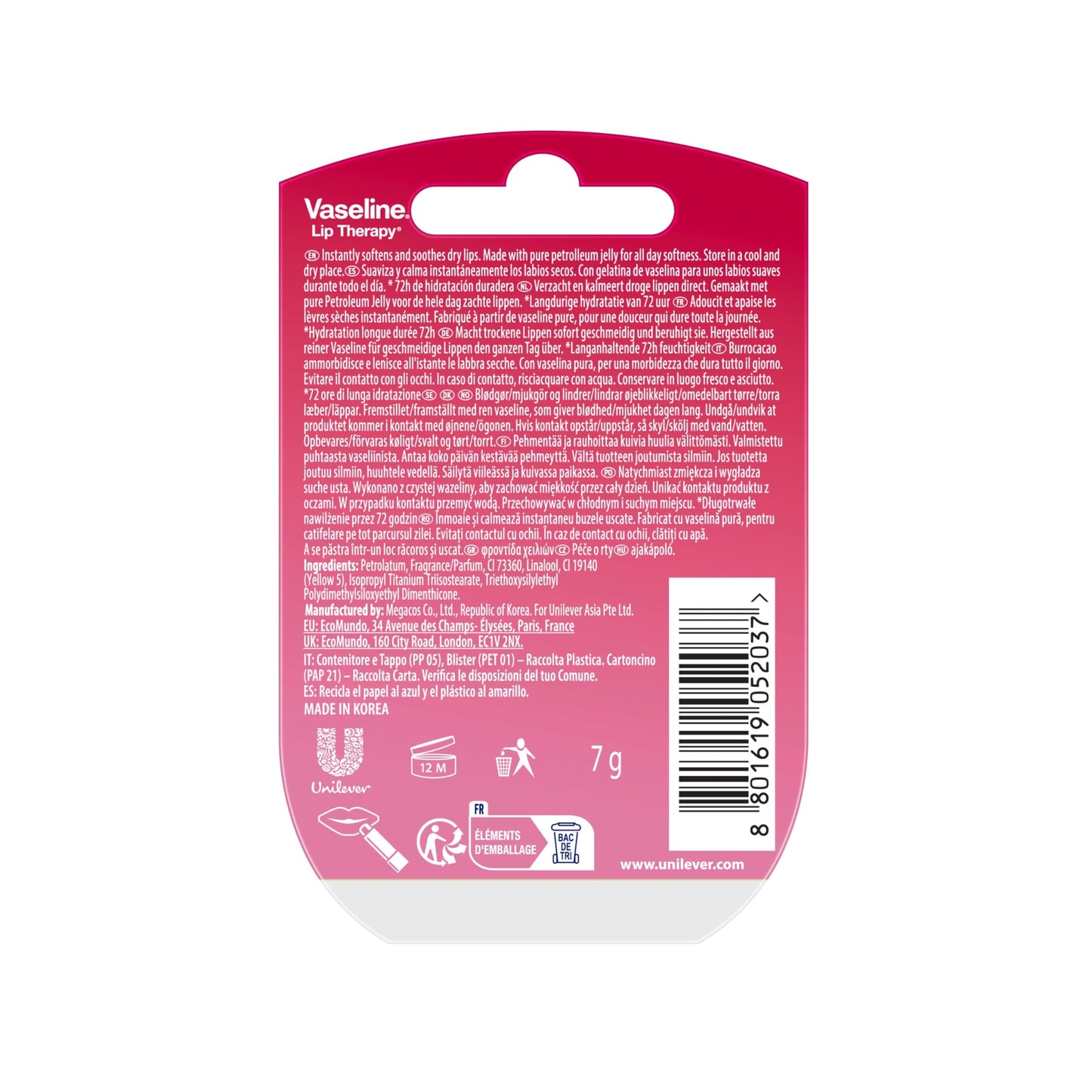 Vaseline Lip Therapy Lip Balm Mini, Rosy, 0.25 oz Beauty and Personal Care Vaseline