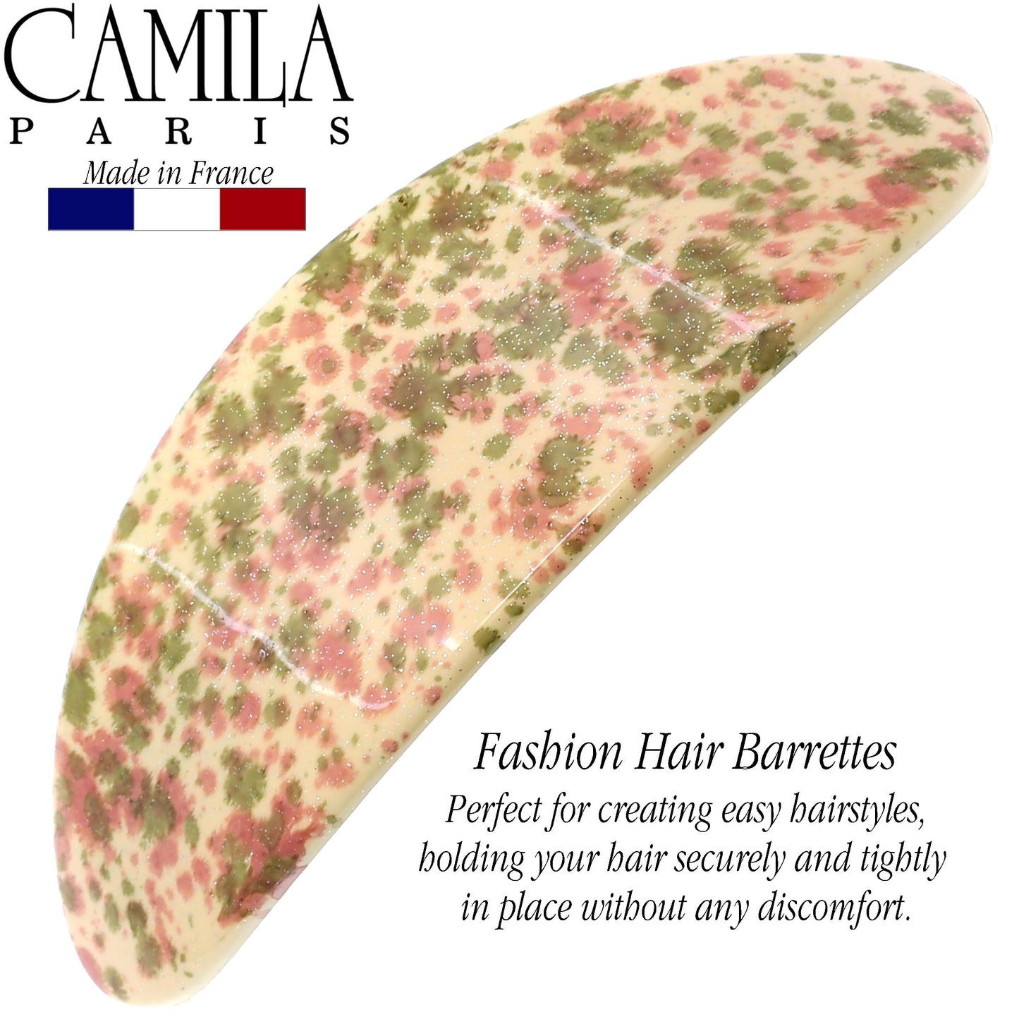 Camila Paris CP3323 French Hair Barrette Oval For Thick Curly Wavy Long Hair, Strong Hold Grip Hair Clips for Women, No Slip Rubberized Metal Clasp Beauty & Personal Care Camila