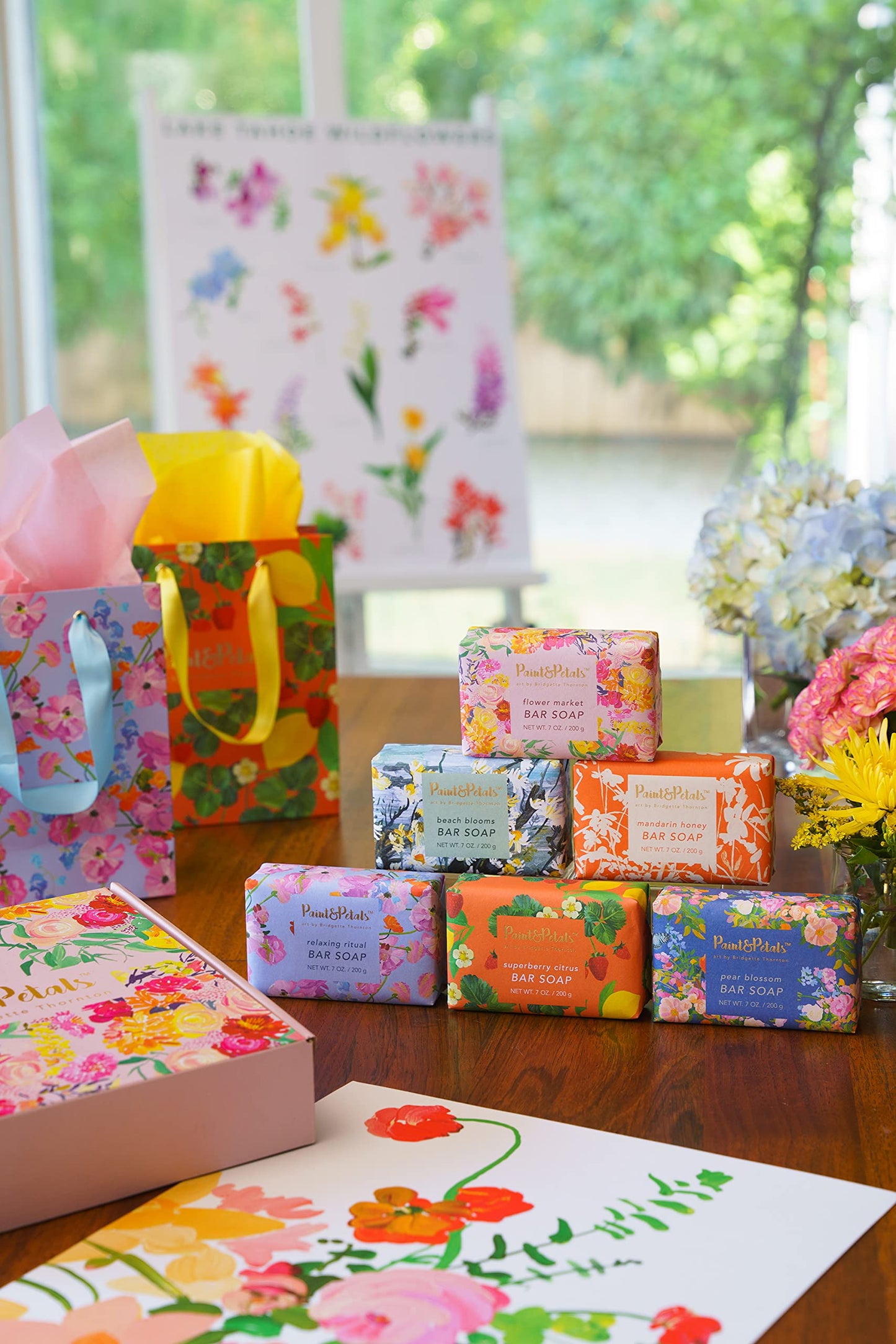 PAINT & PETALS Scented Bar Soap Set with 6 Different Scents and 2 Gift Bags, 7 Ounces Each Beauty & Personal Care PAINT & PETALS